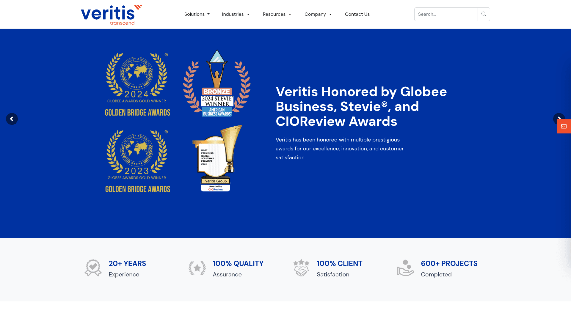 Veritis website screenshot