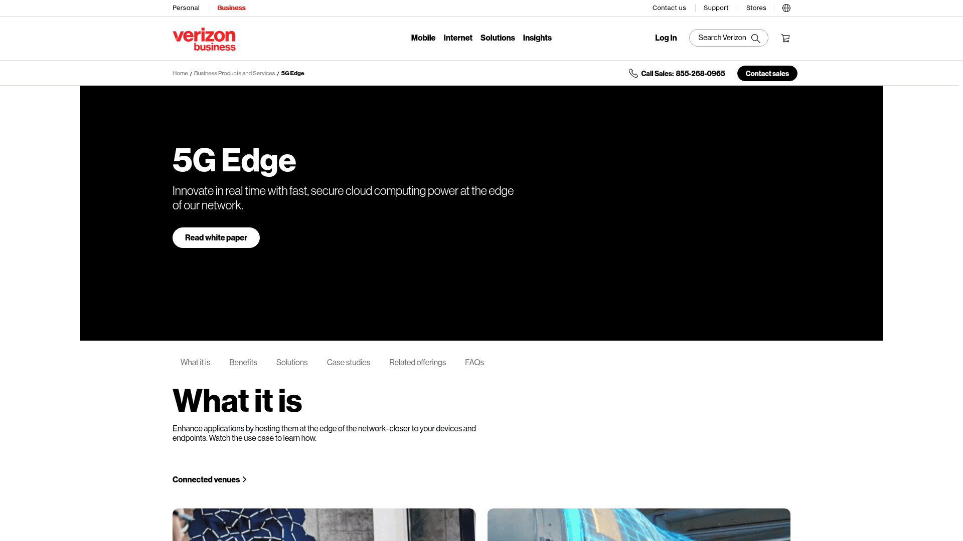 Verizon 5G Edge website screenshot
