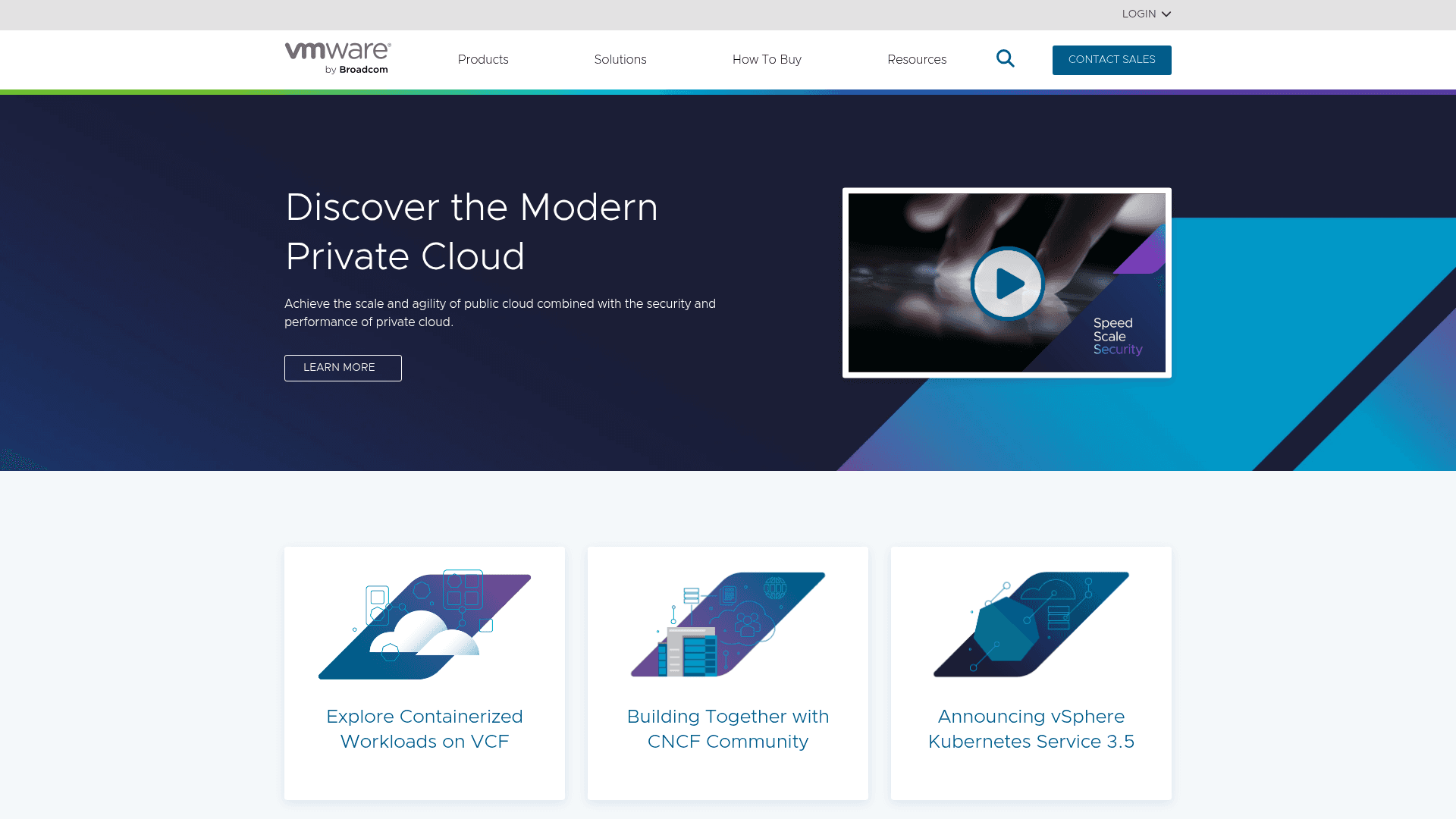 VMware Tanzu website screenshot