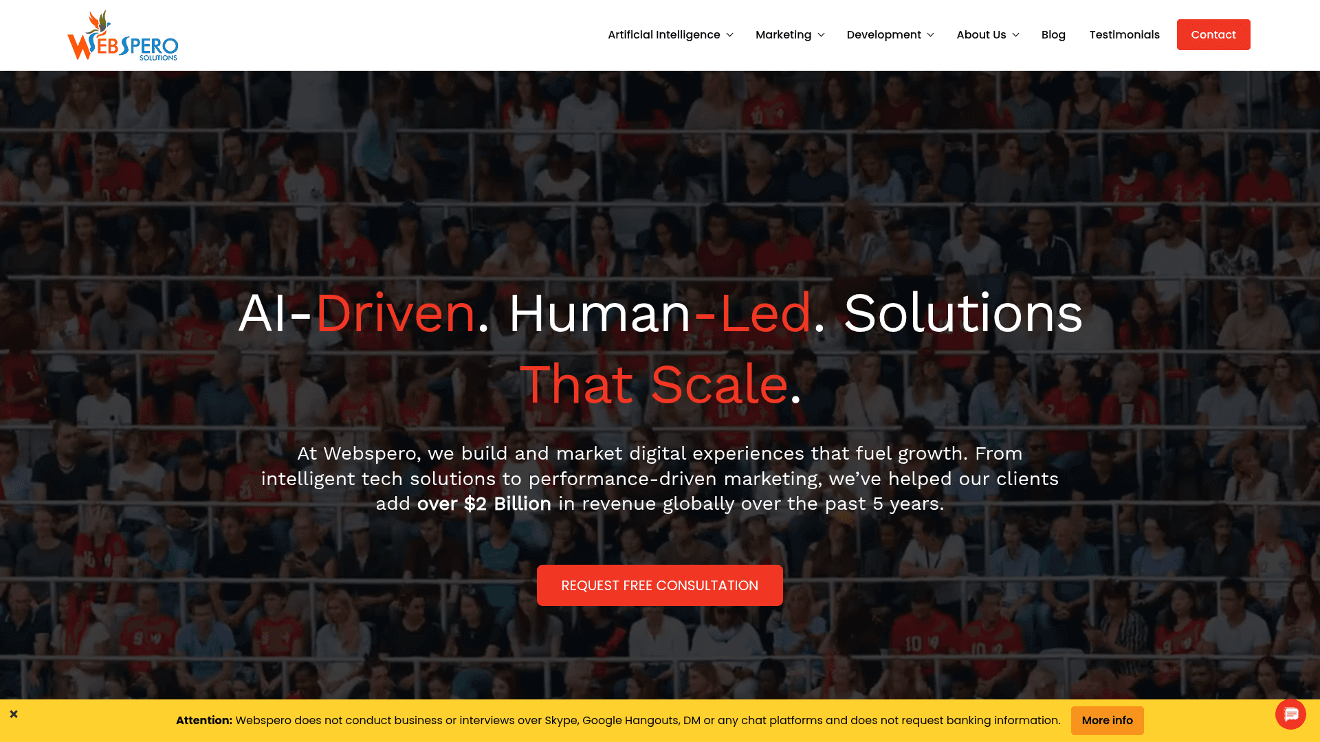 Webspero website screenshot