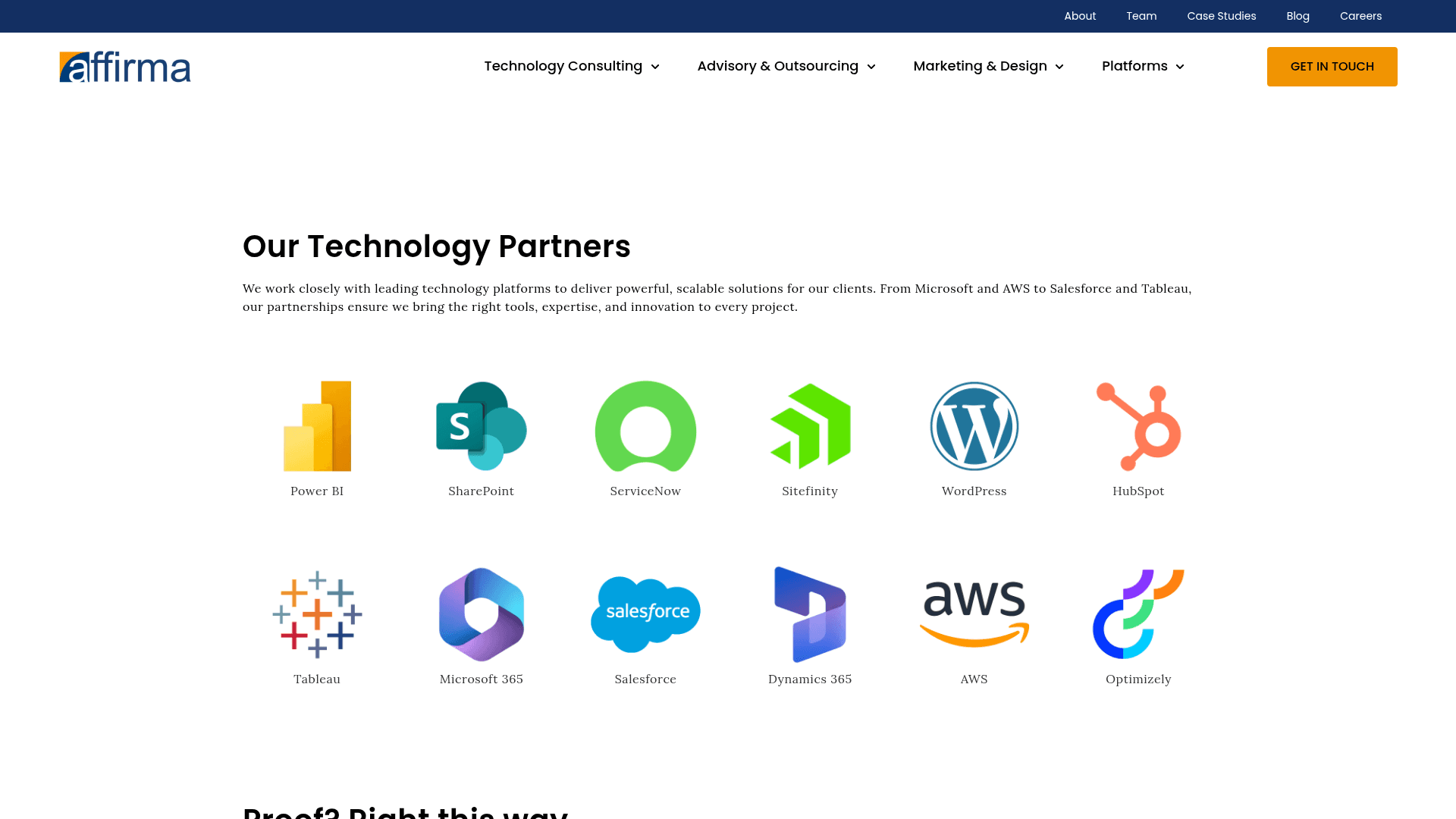 Affirma Consulting website screenshot