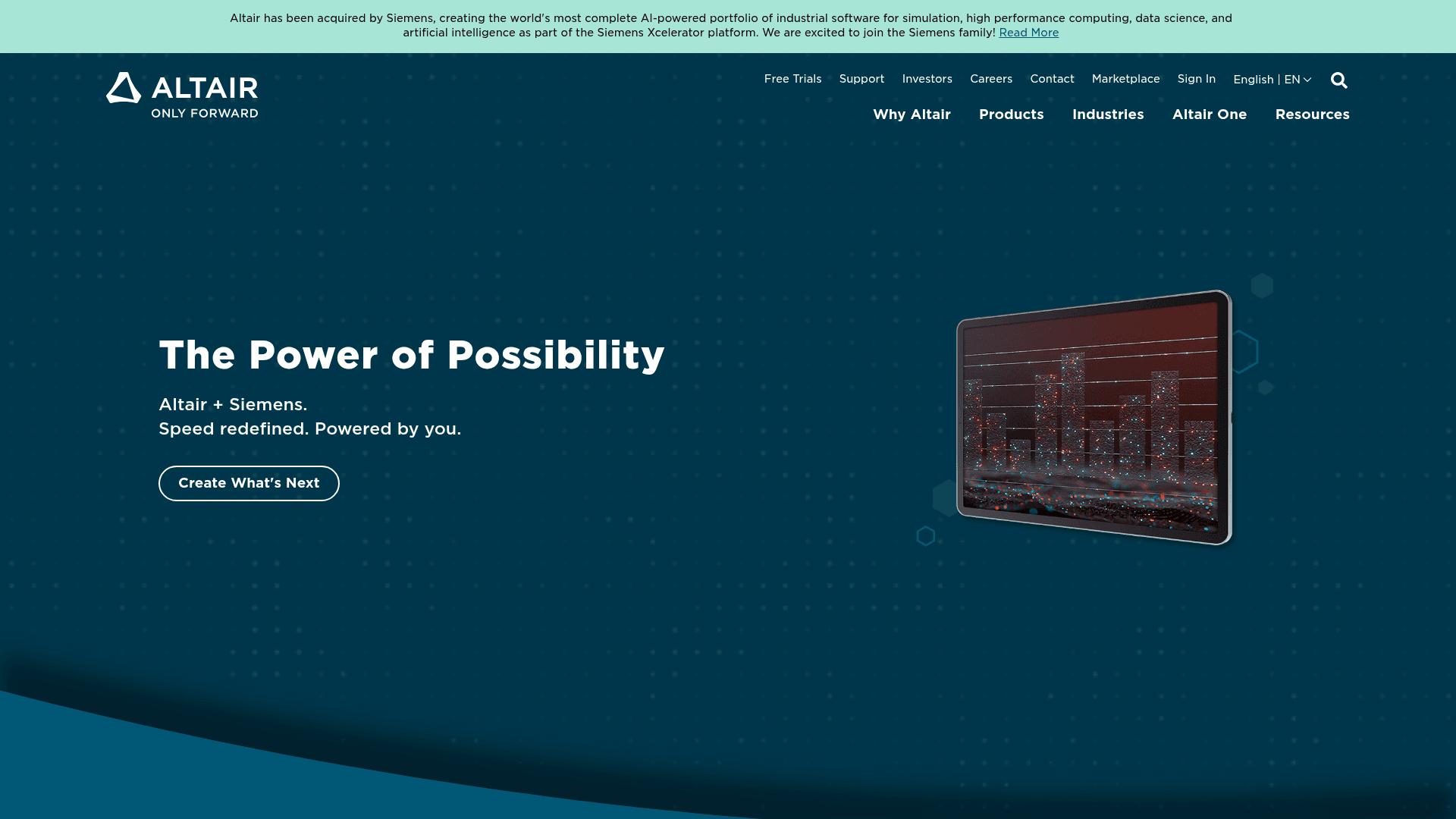 Altair Engineering website screenshot