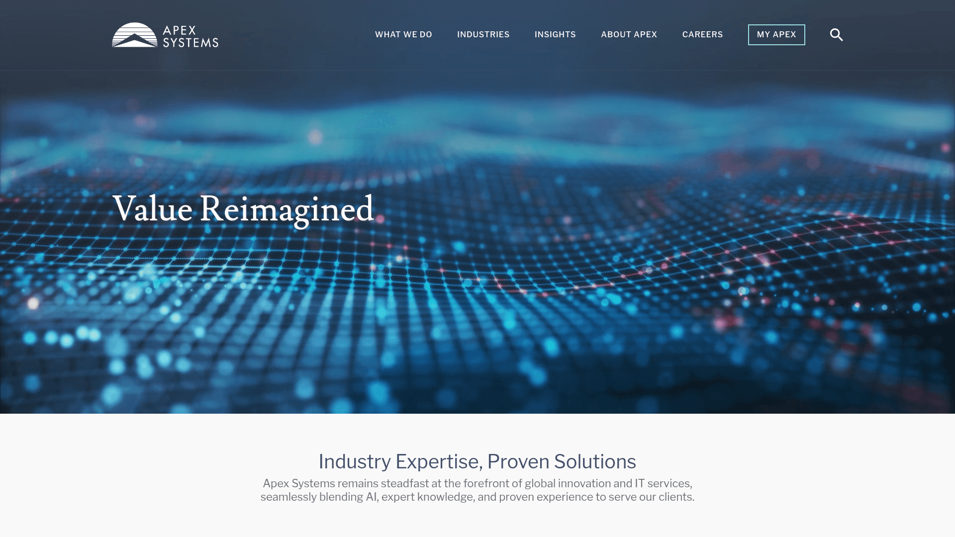 Apex Systems website screenshot