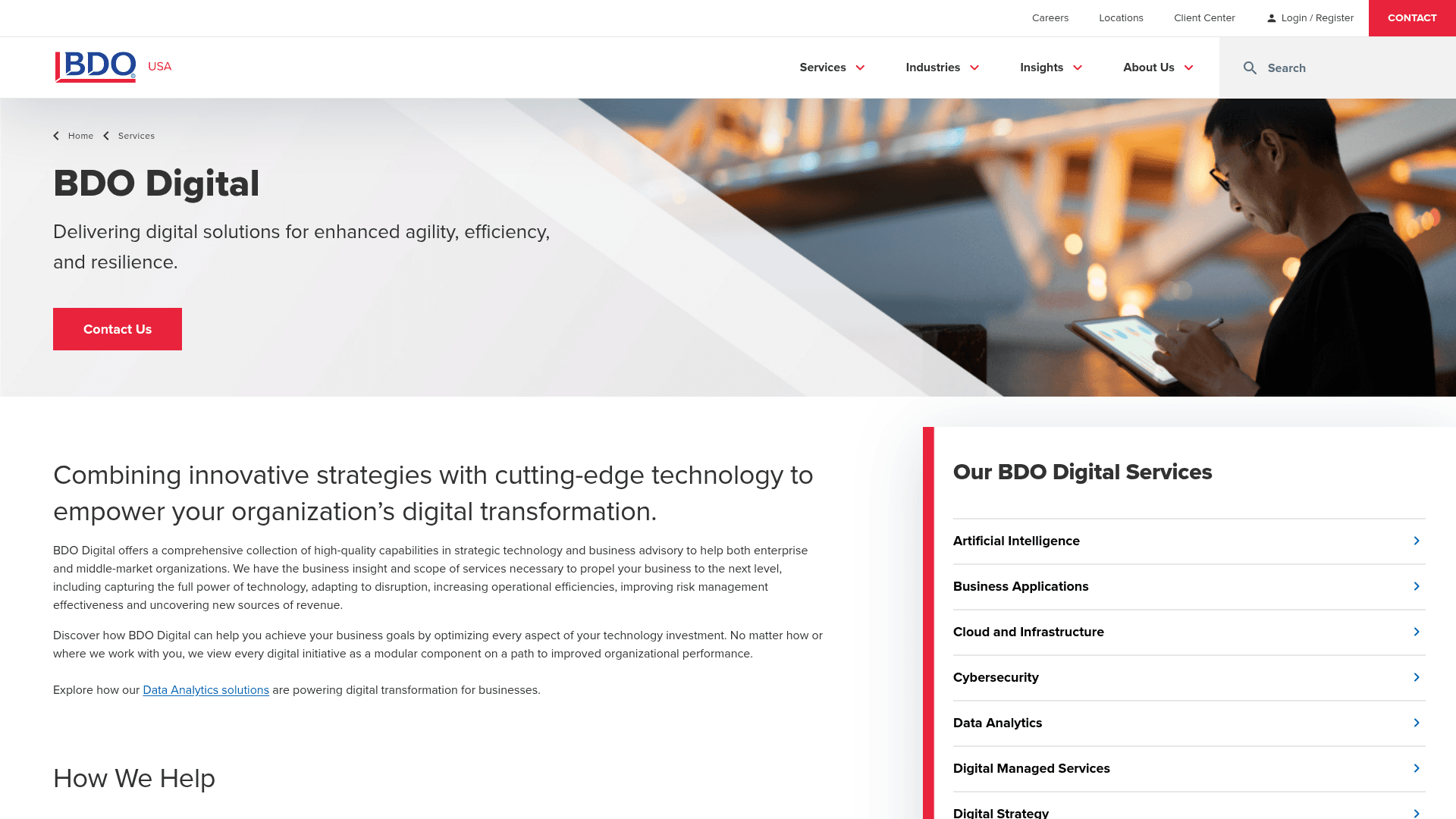 BDO Digital website screenshot