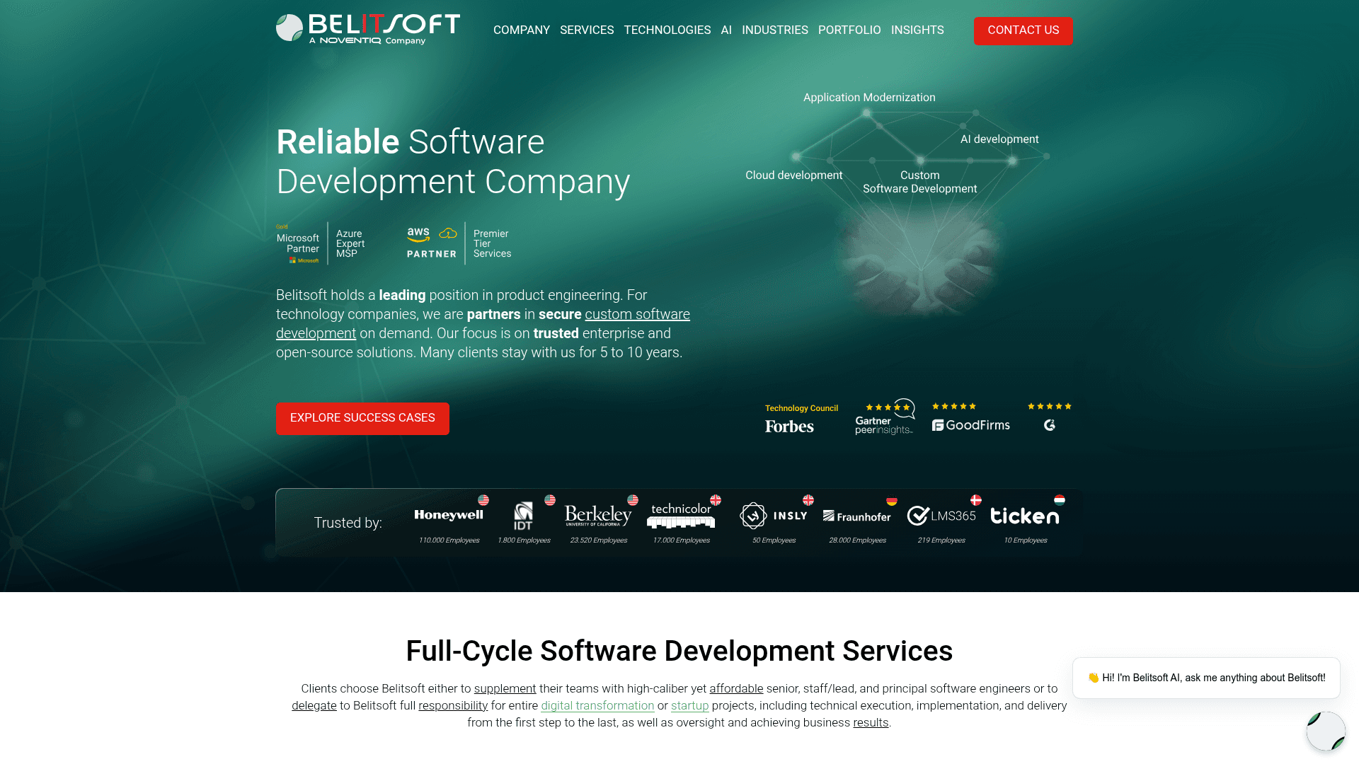 Belitsoft website screenshot