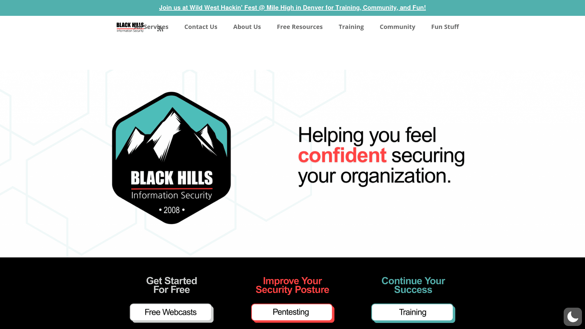 Black Hills Information Security website screenshot