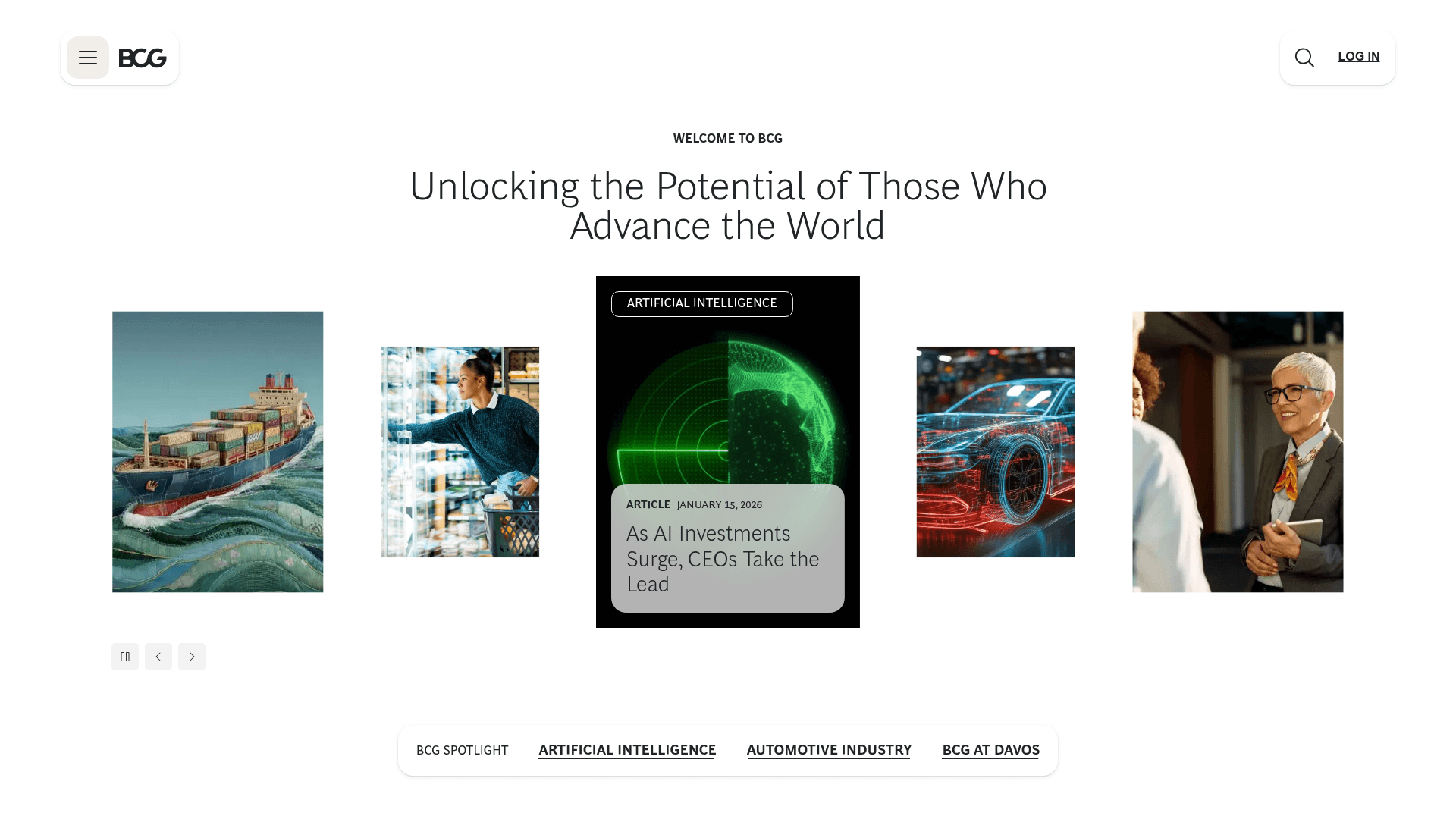 Boston Consulting Group (BCG) website screenshot