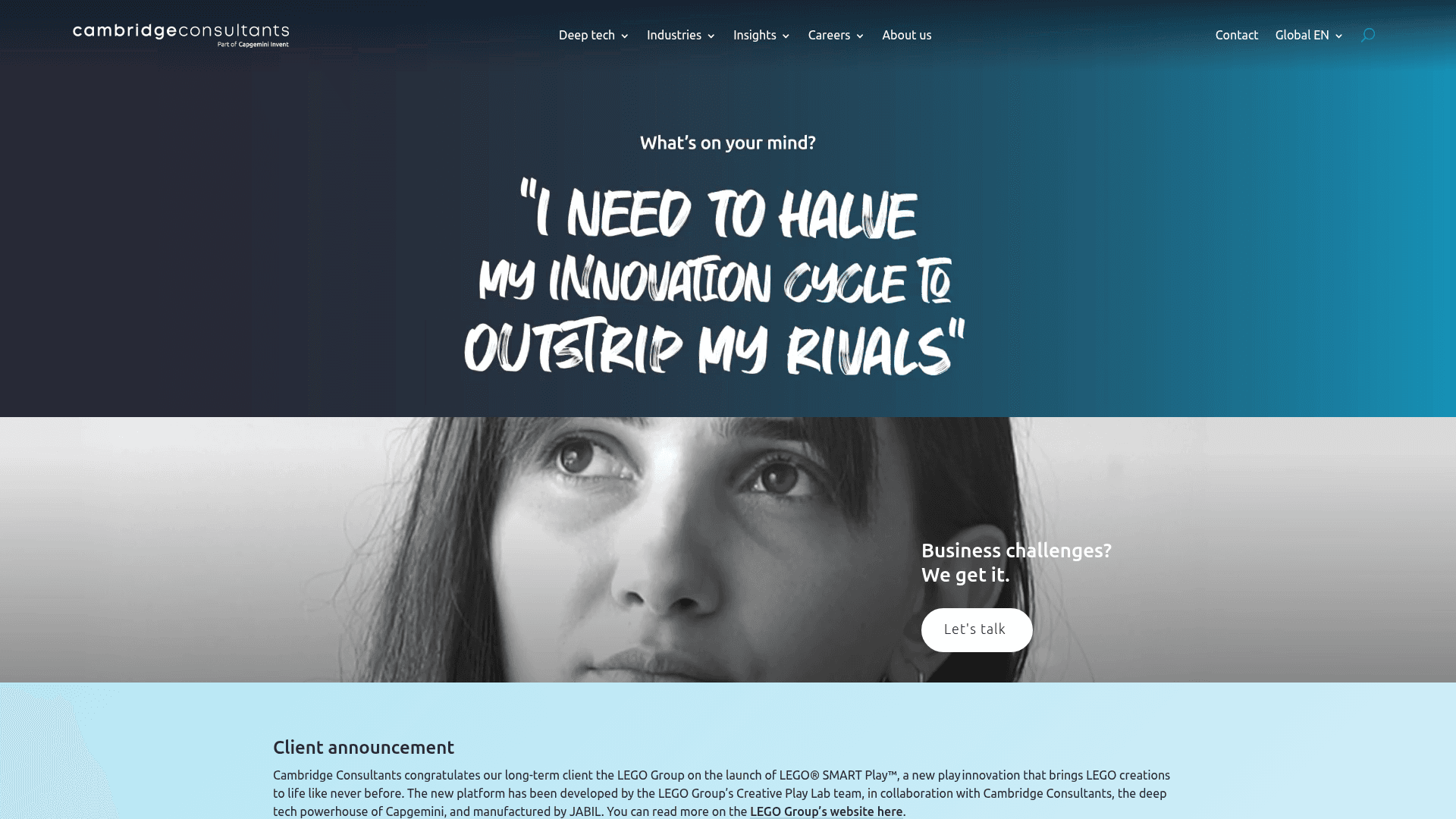 Cambridge Consultants website screenshot