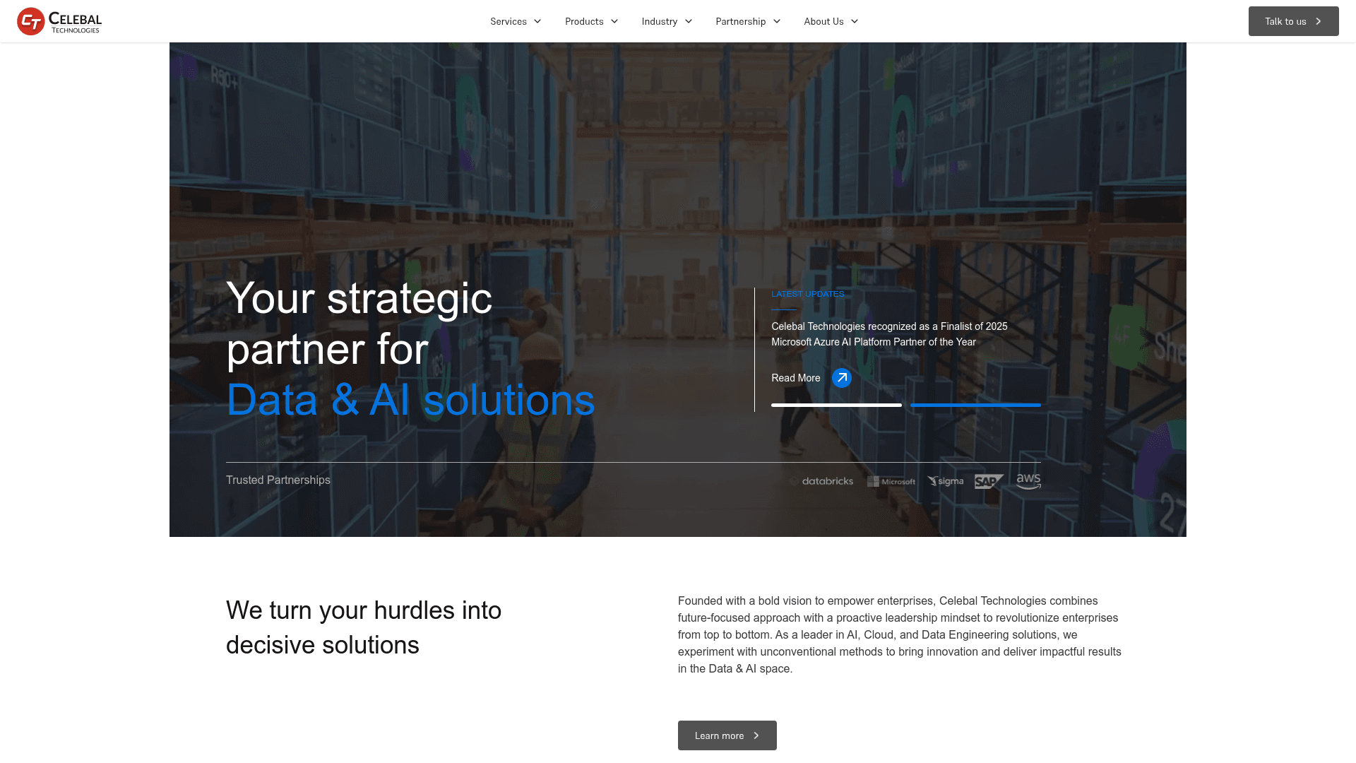 Celebal Technologies website screenshot