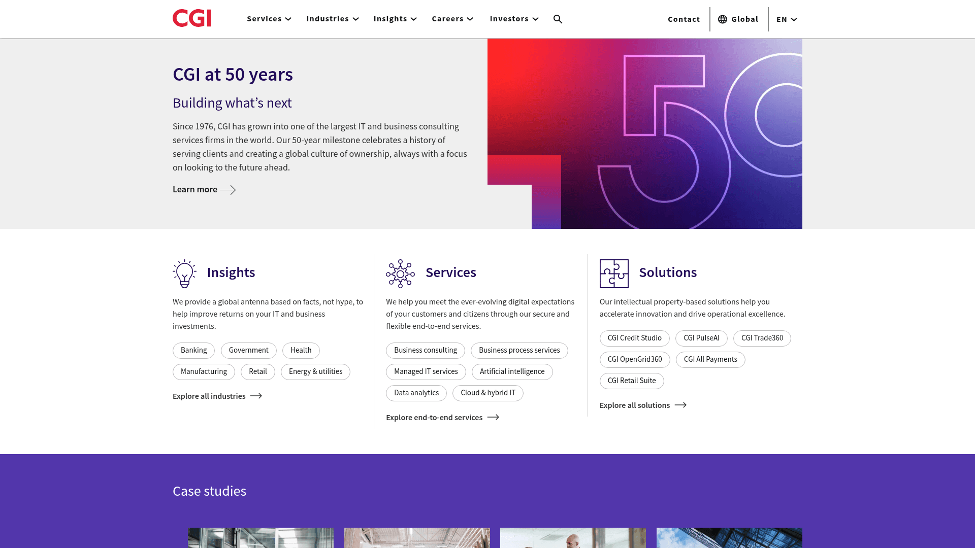 CGI website screenshot