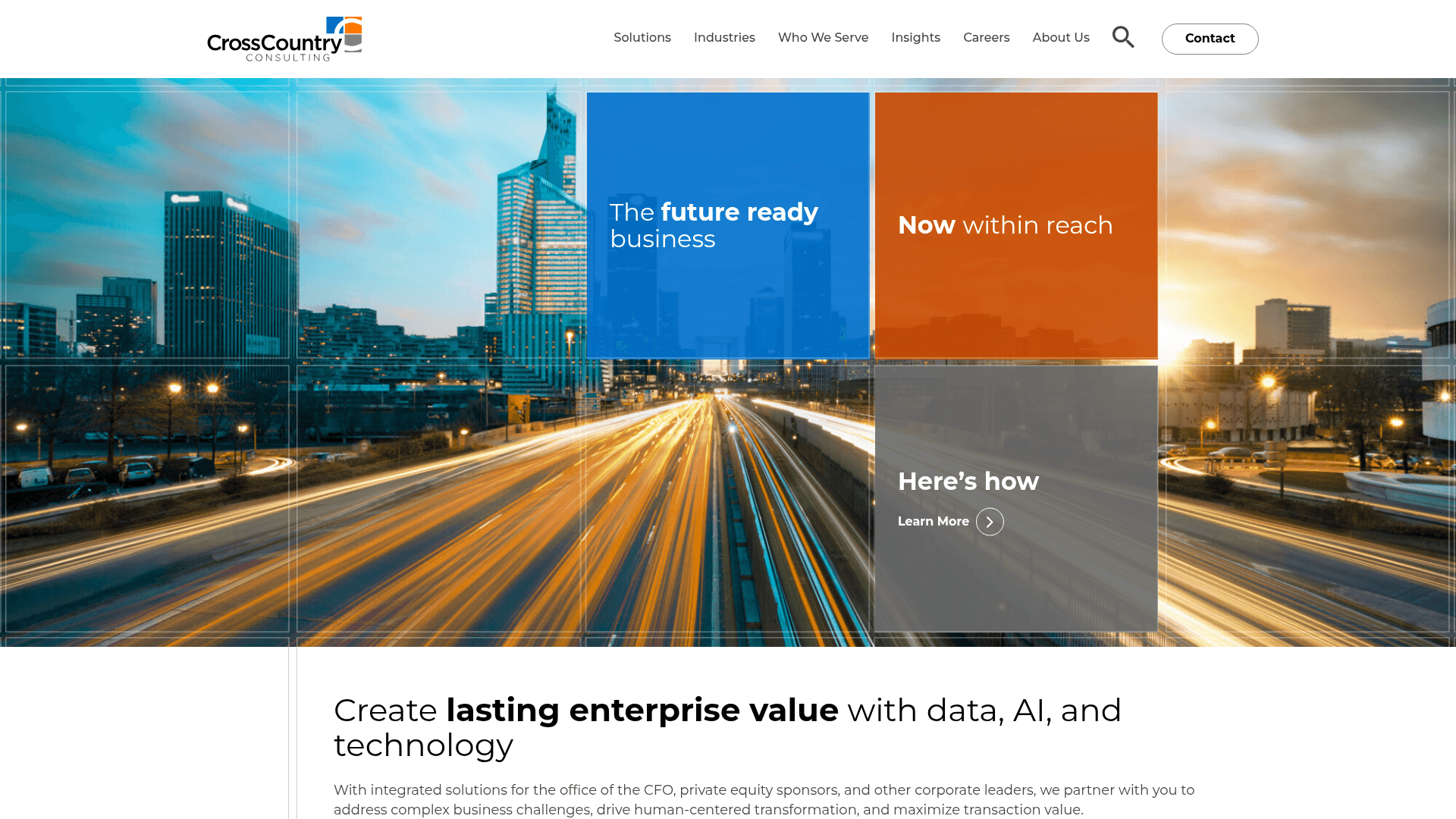 CrossCountry Consulting website screenshot