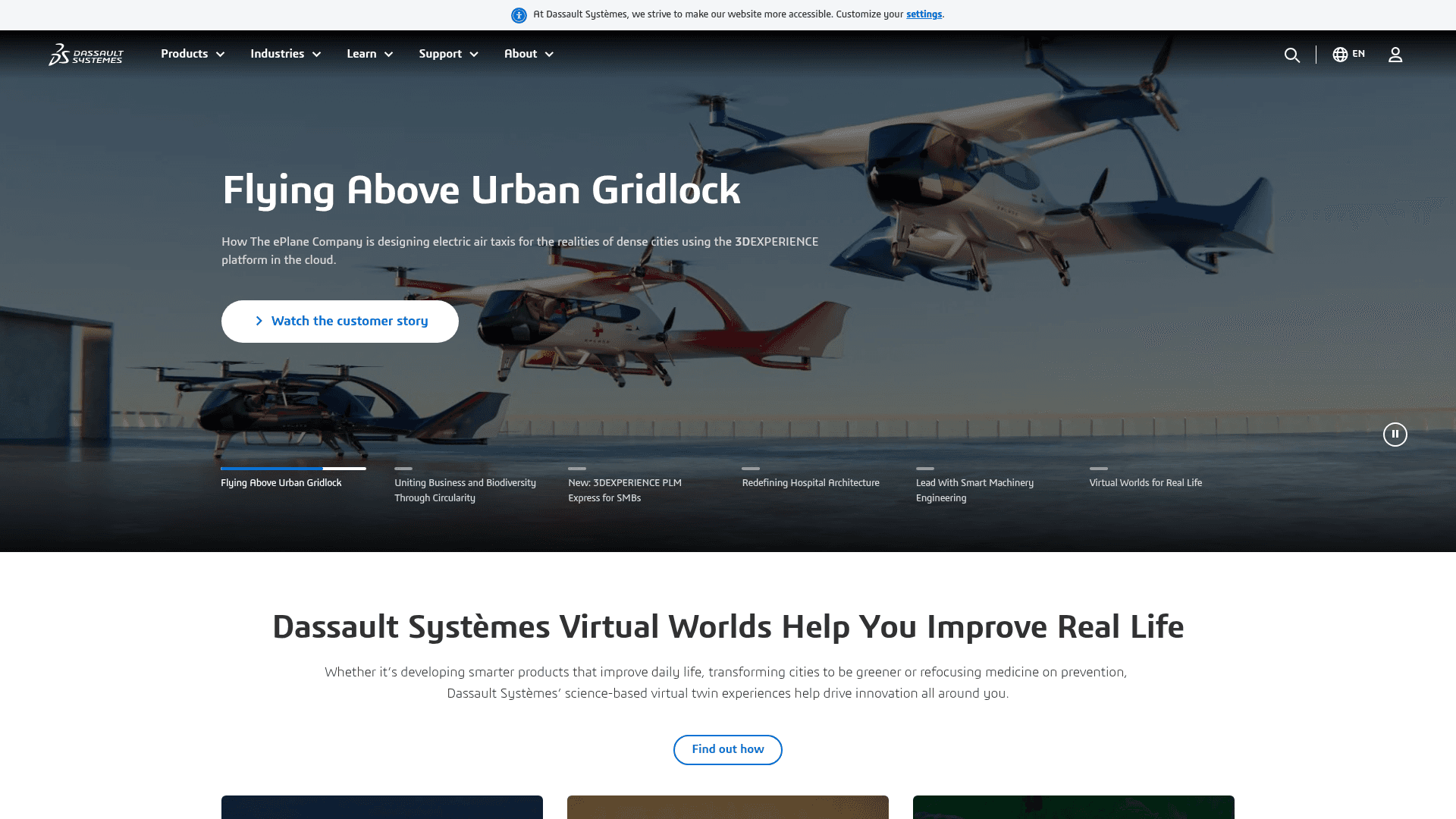 Dassault Systemes website screenshot