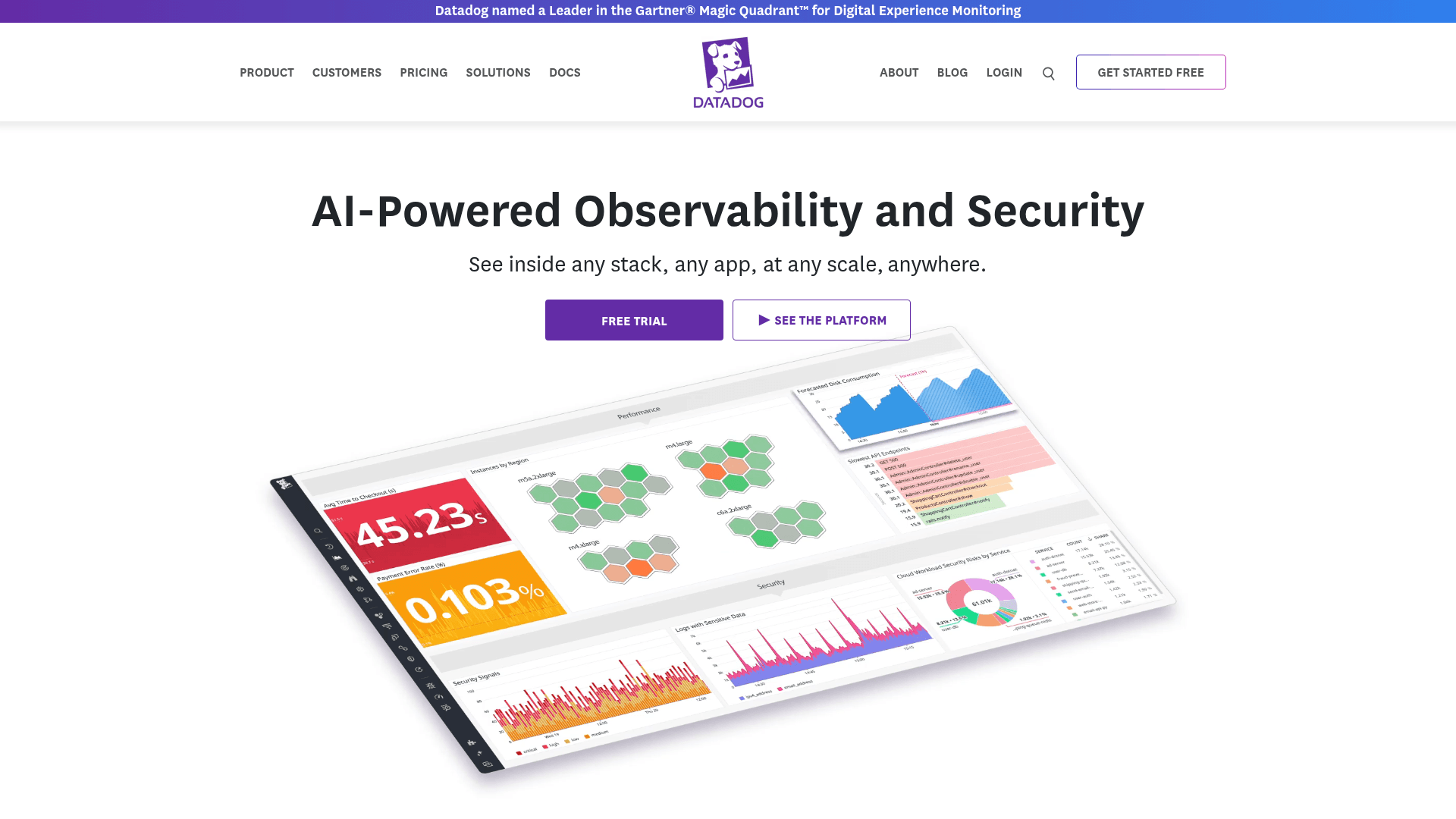 Datadog website screenshot