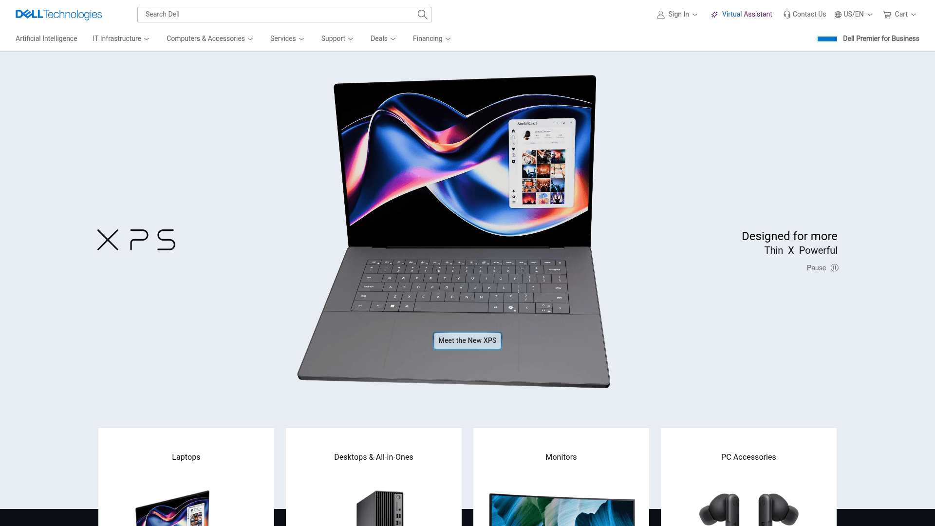 Dell Technologies website screenshot