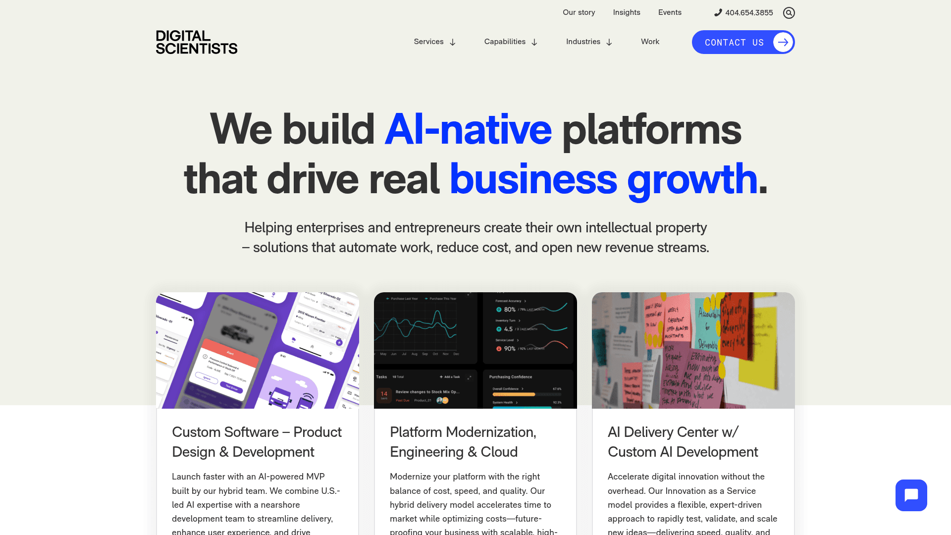 Digital Scientists website screenshot