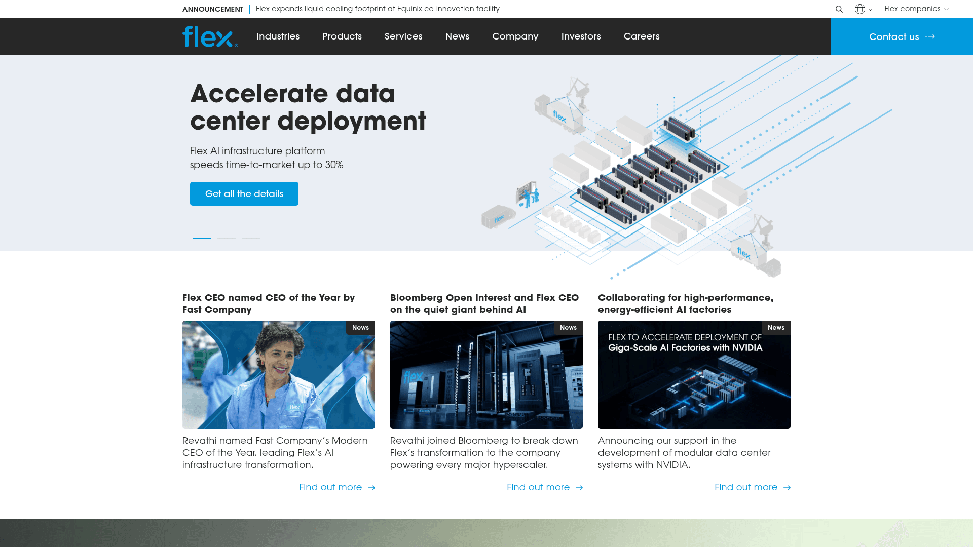 Flex (Flextronics) website screenshot