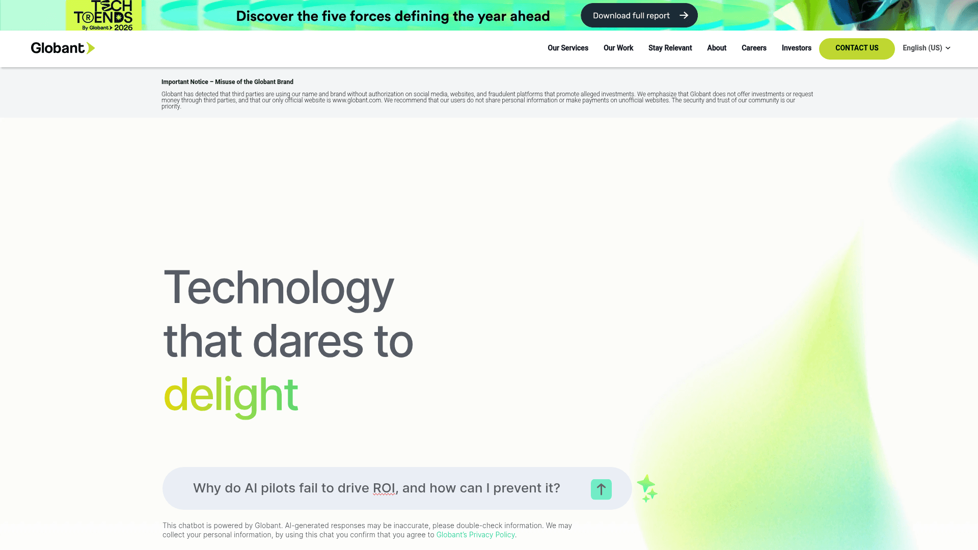 Globant website screenshot