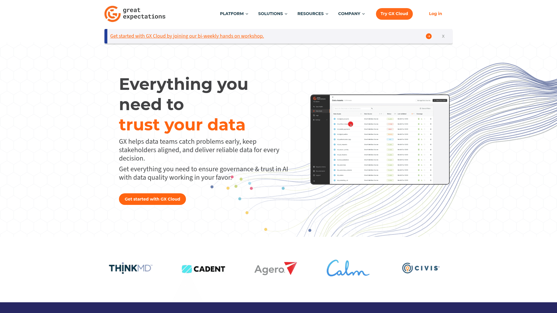 Great Expectations website screenshot