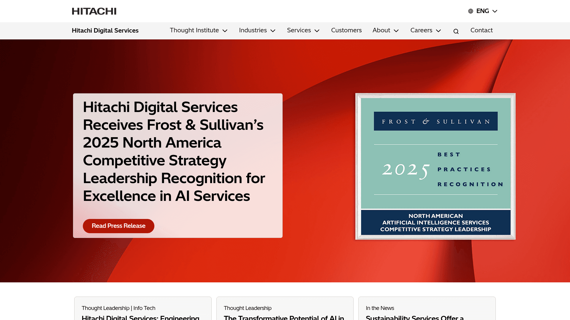 Hitachi Digital Services website screenshot