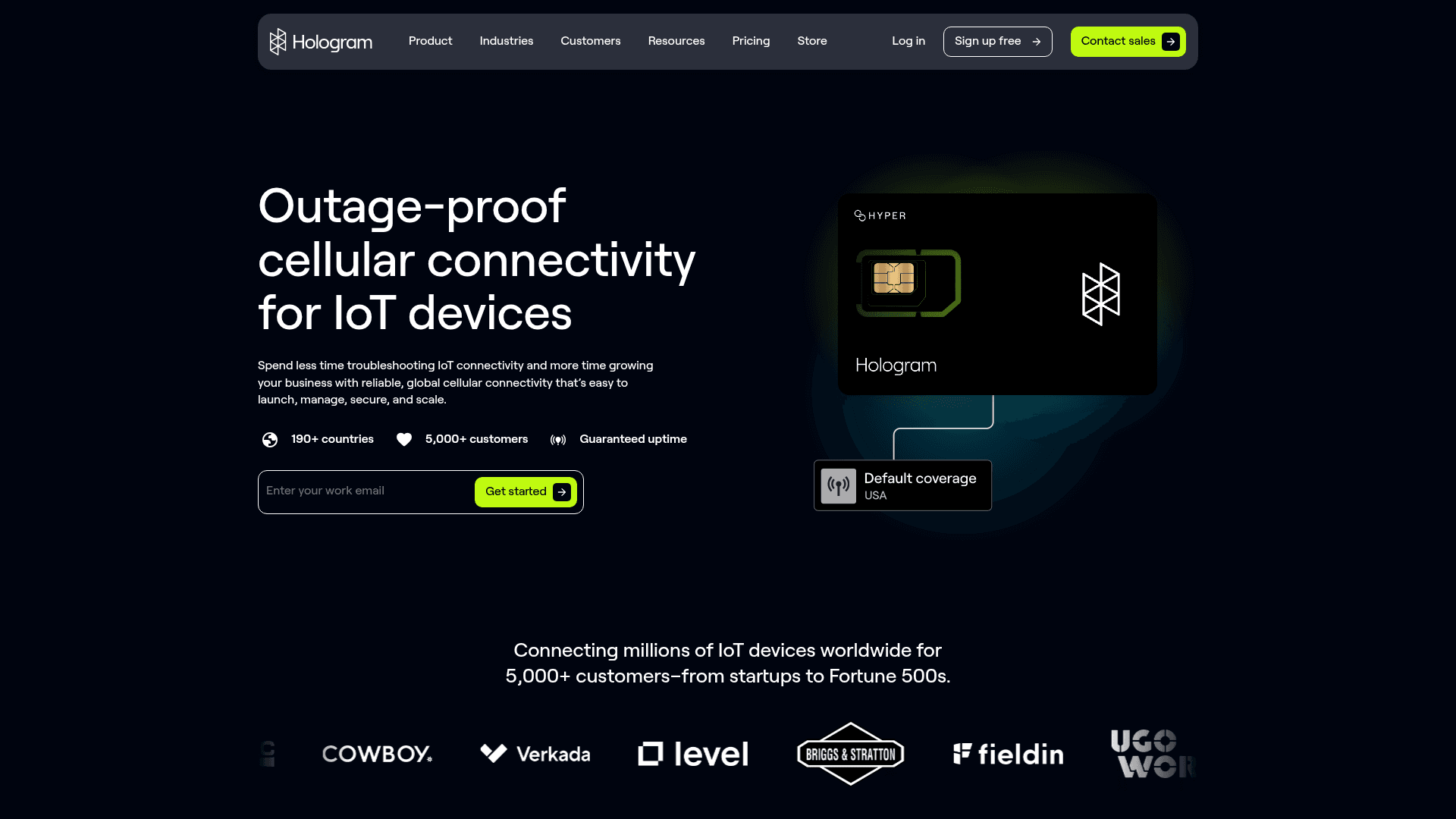 Hologram website screenshot