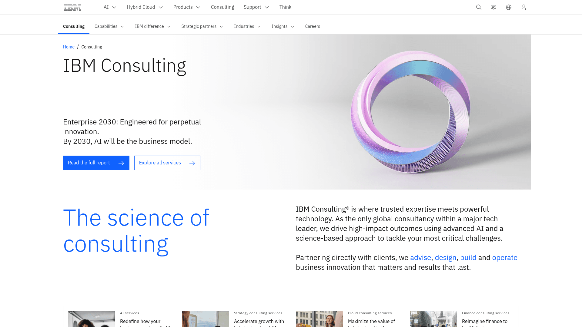 IBM Consulting website screenshot