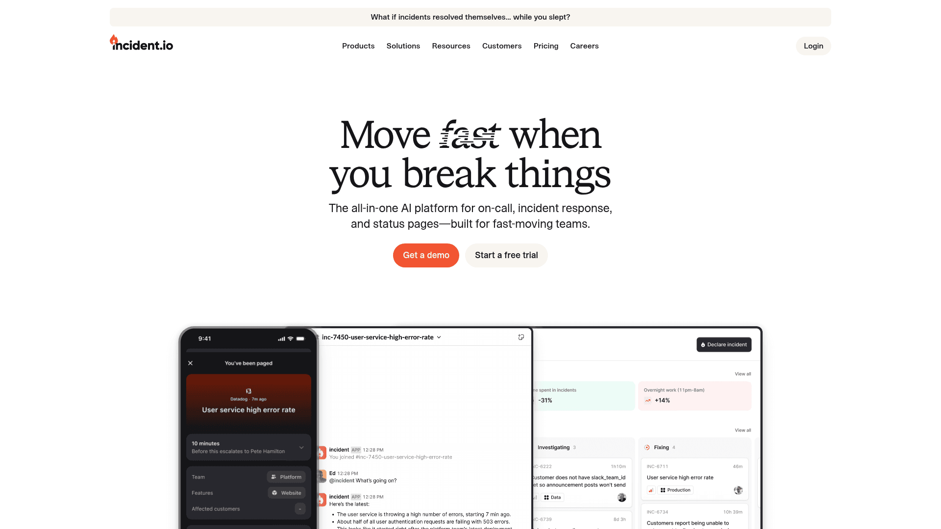 incident.io website screenshot