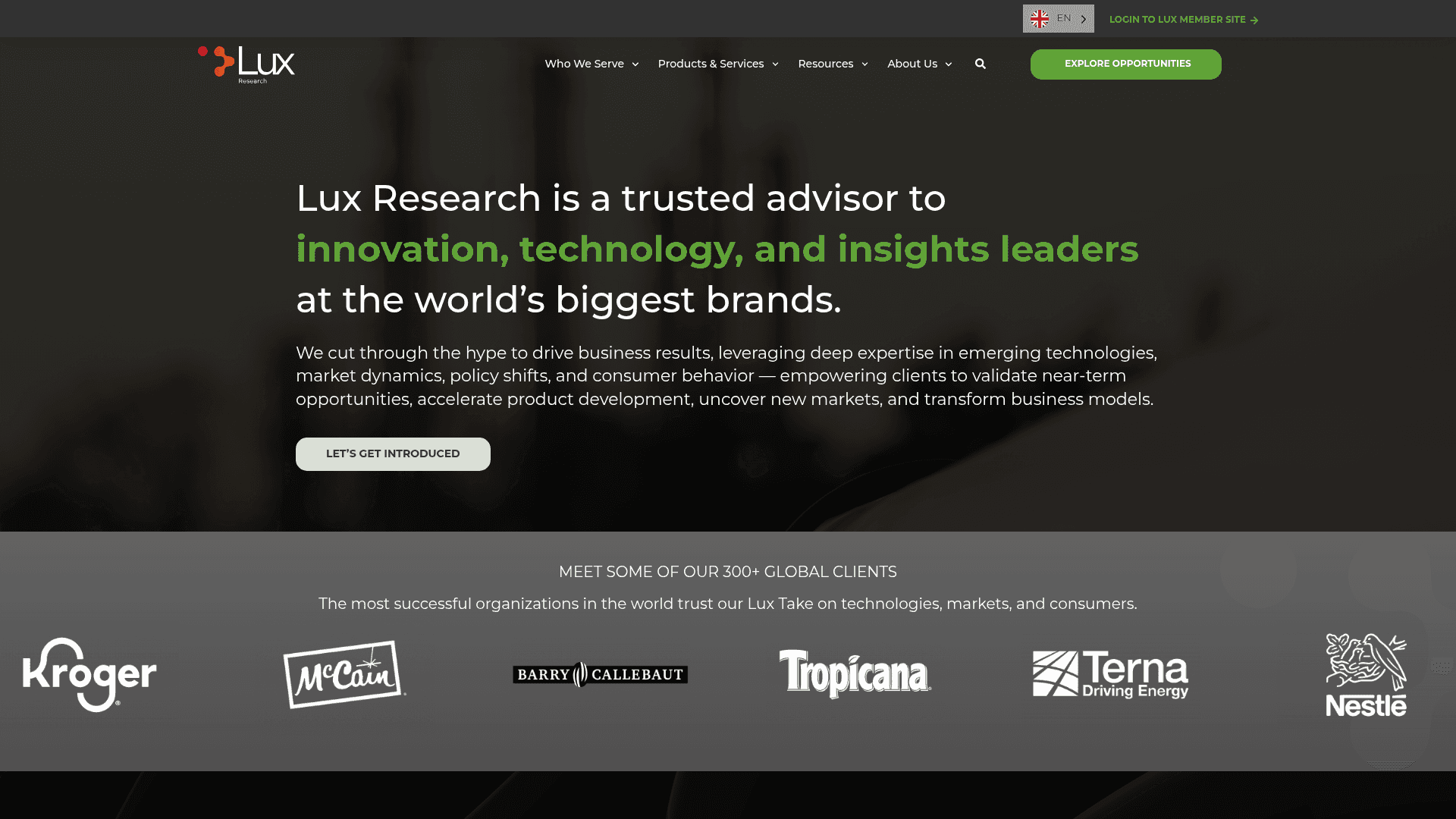 Lux Research website screenshot