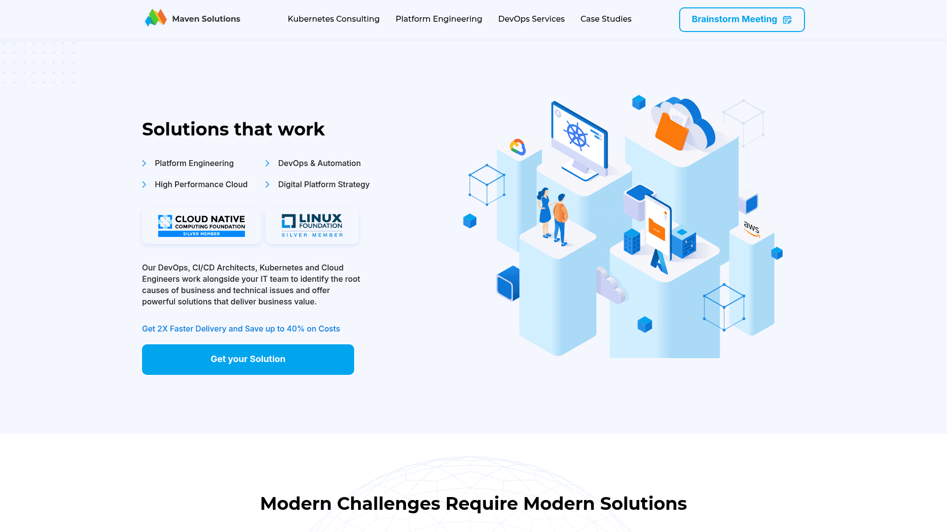 Maven Solutions website screenshot