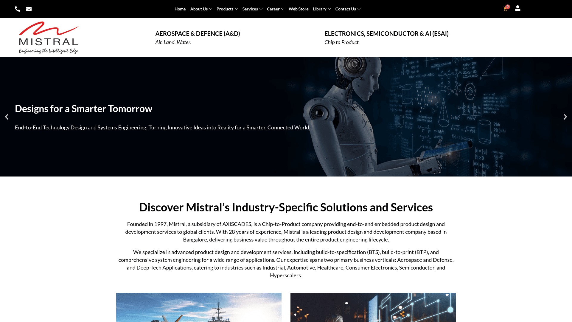 Mistral Solutions website screenshot