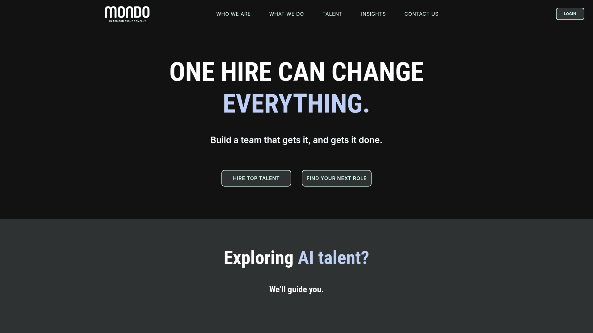Mondo website screenshot