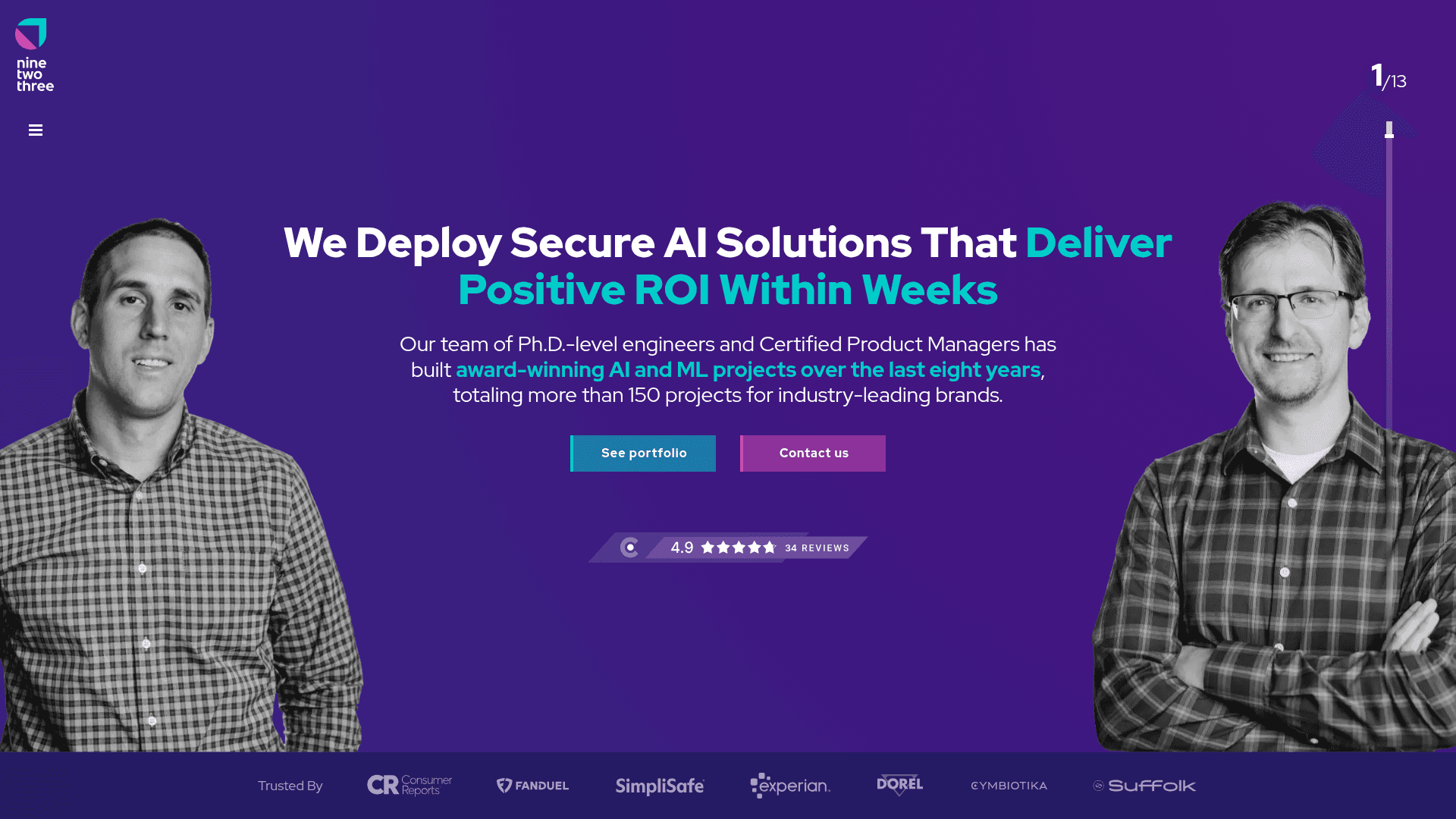 NineTwoThree AI Studio website screenshot