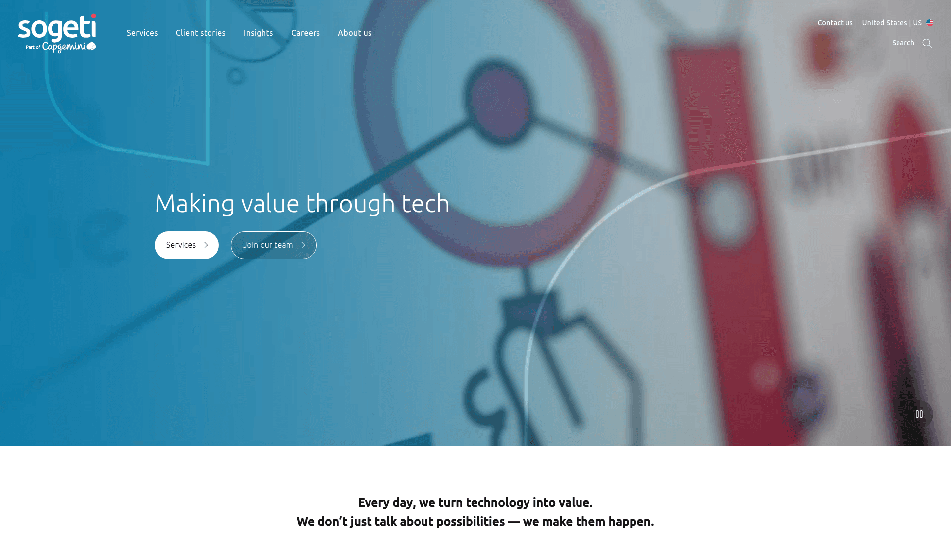 Proximus Group (formerly Sogeti) website screenshot