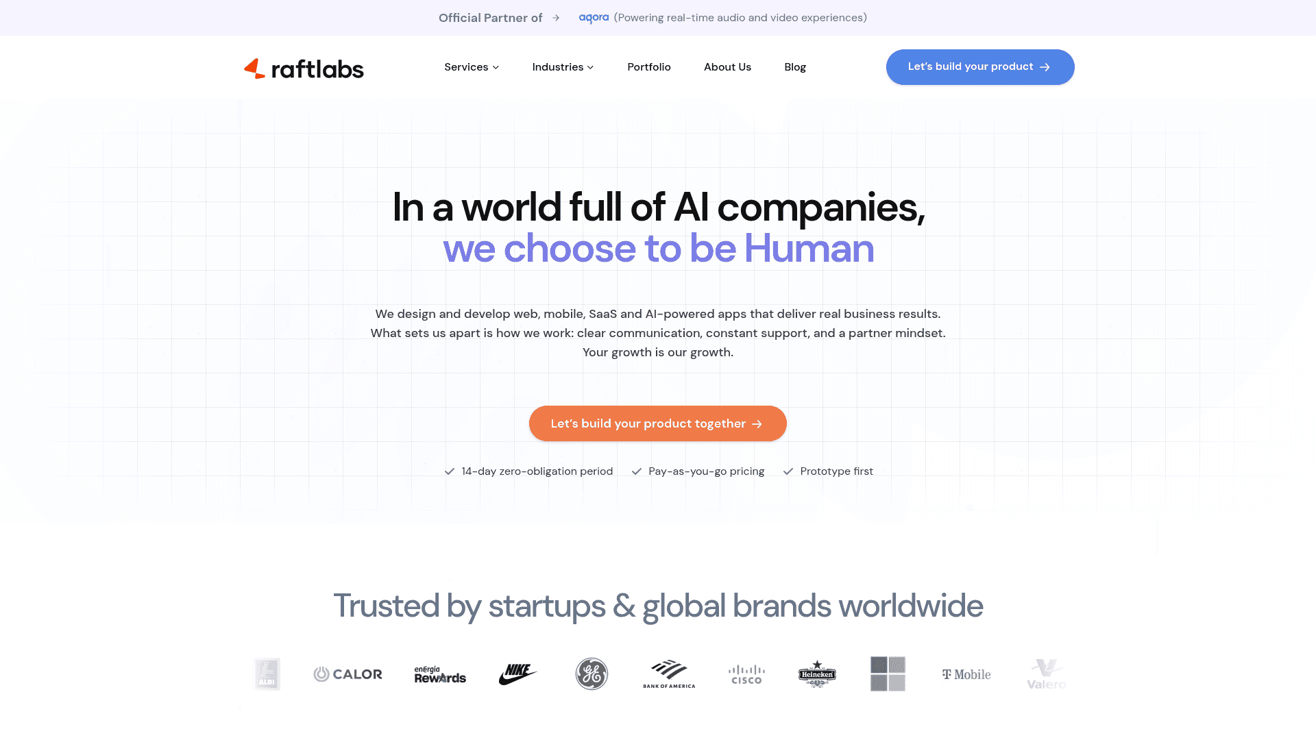 RaftLabs website screenshot