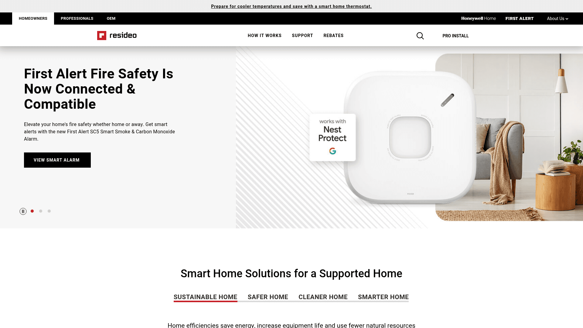 Resideo website screenshot