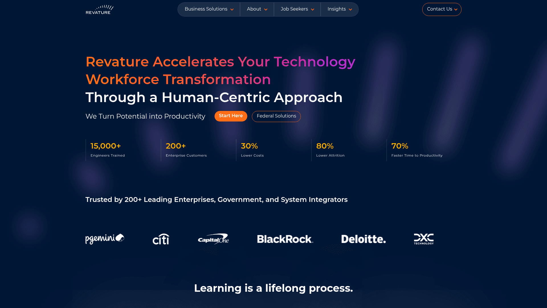 Revature website screenshot