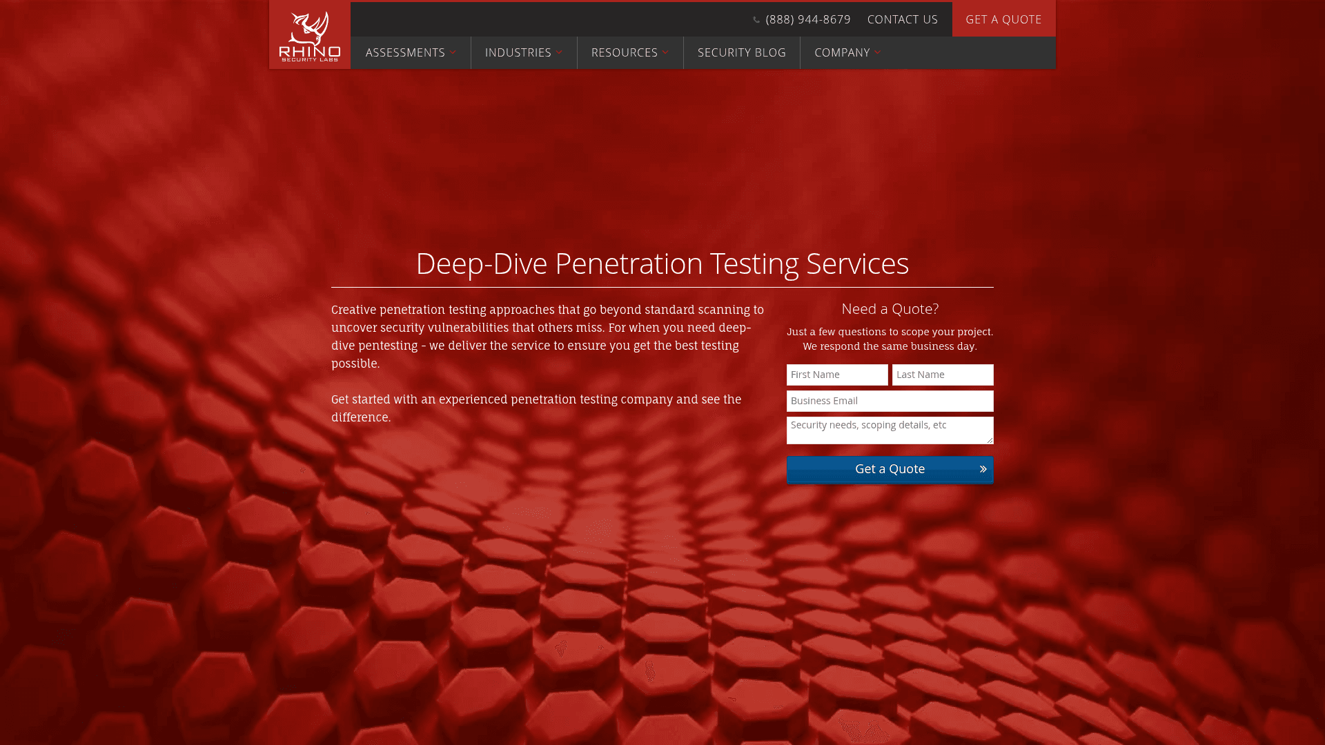 Rhino Security Labs website screenshot
