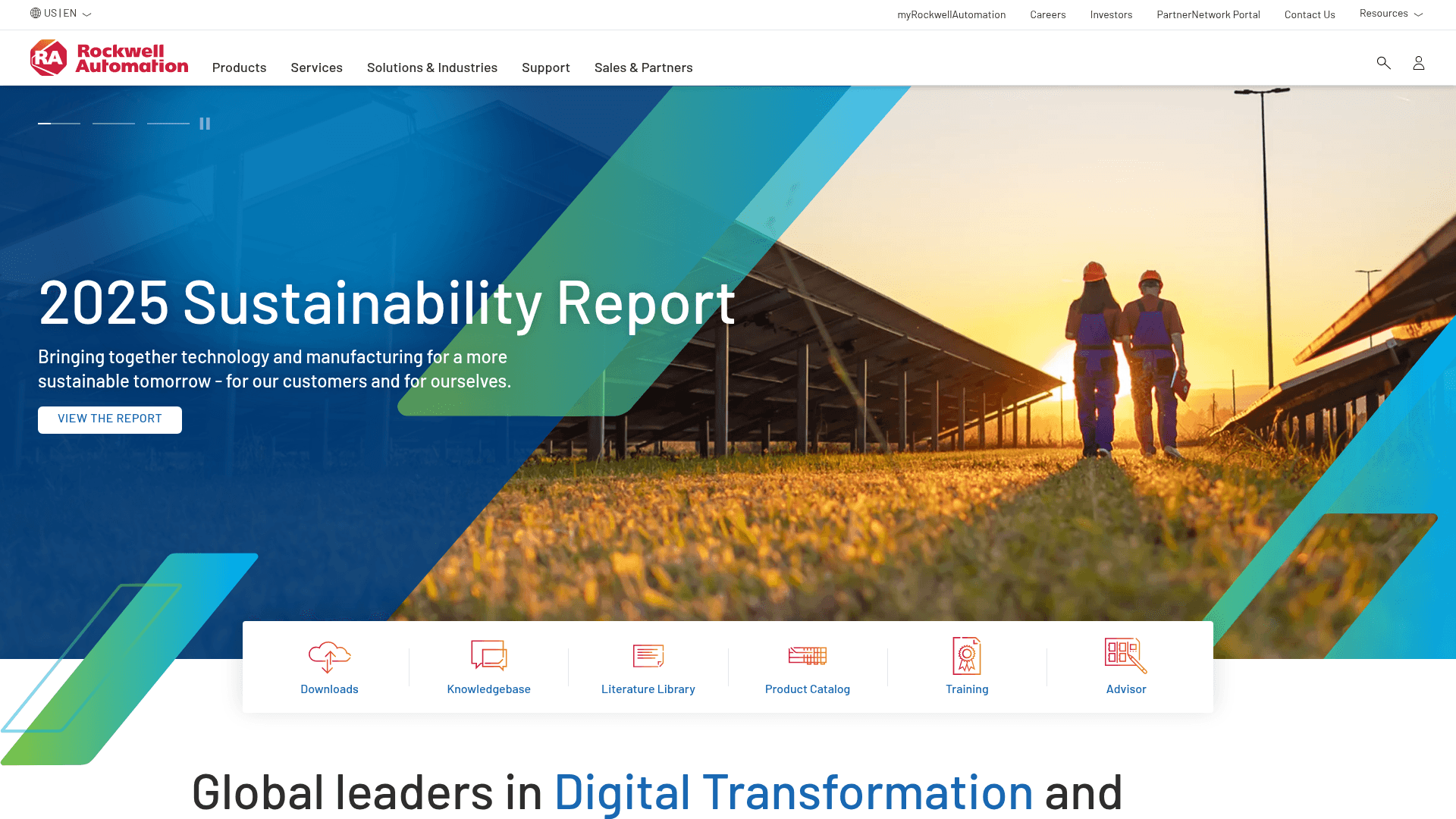 Rockwell Automation website screenshot