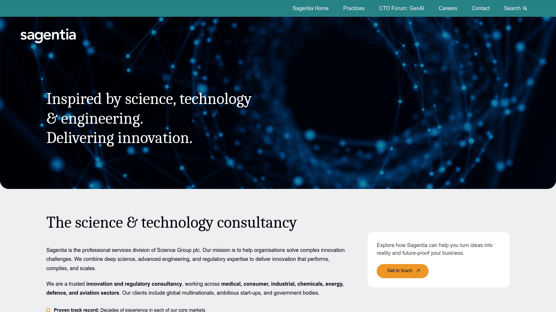 Sagentia Innovation website screenshot