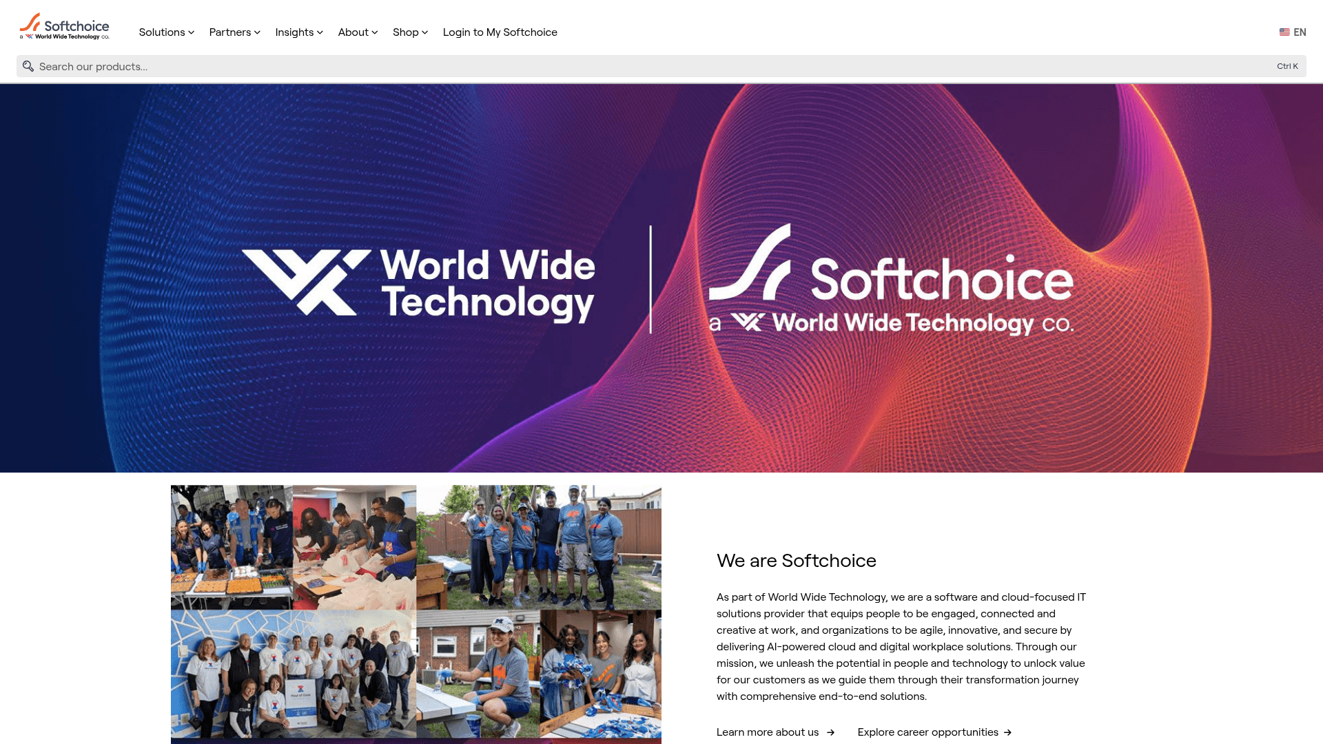 Softchoice website screenshot