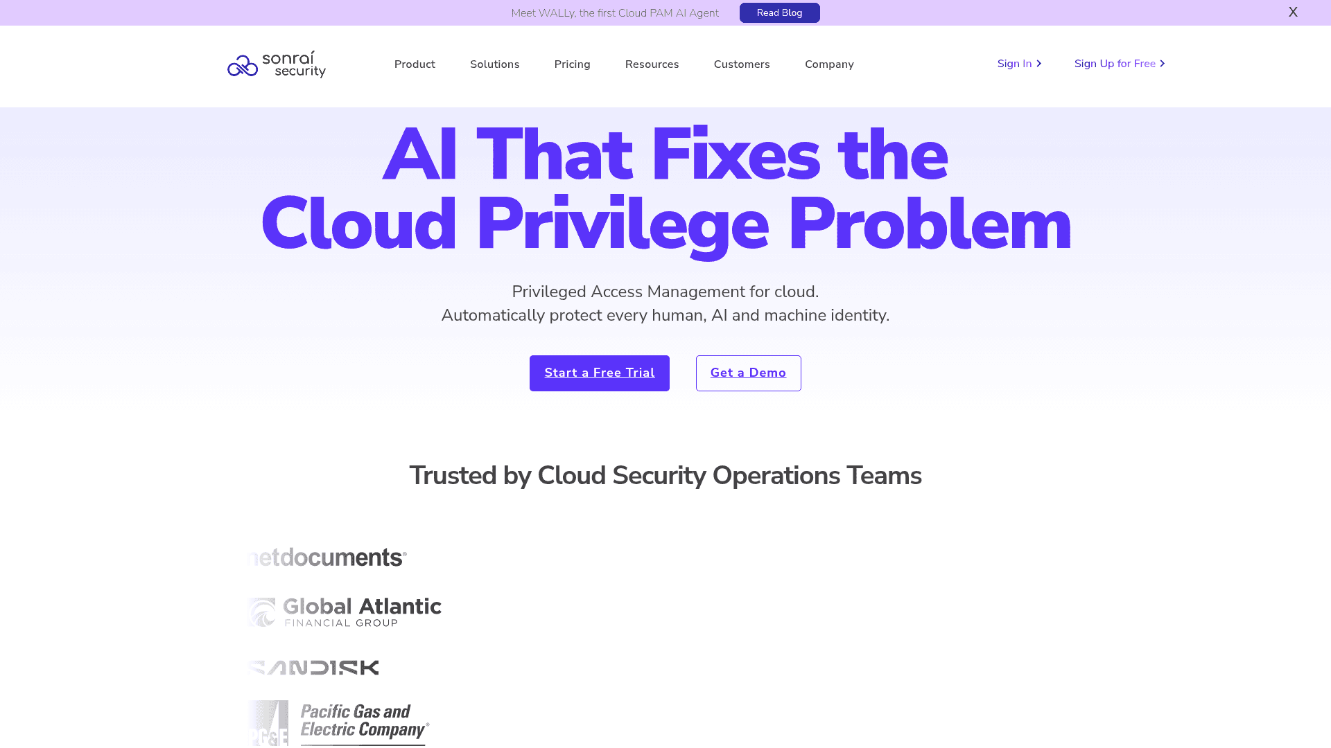 Sonrai Security website screenshot