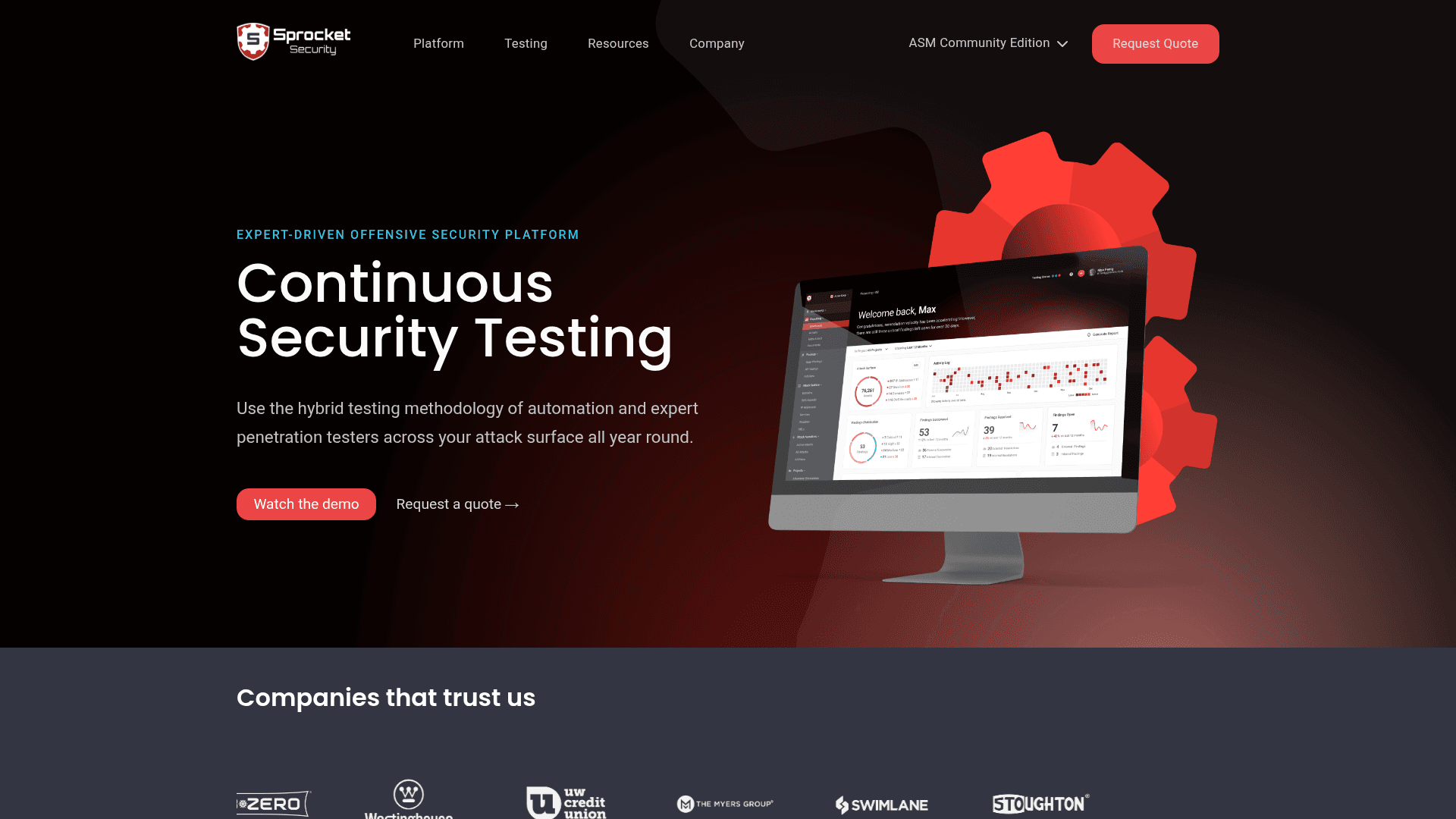 Sprocket Security website screenshot