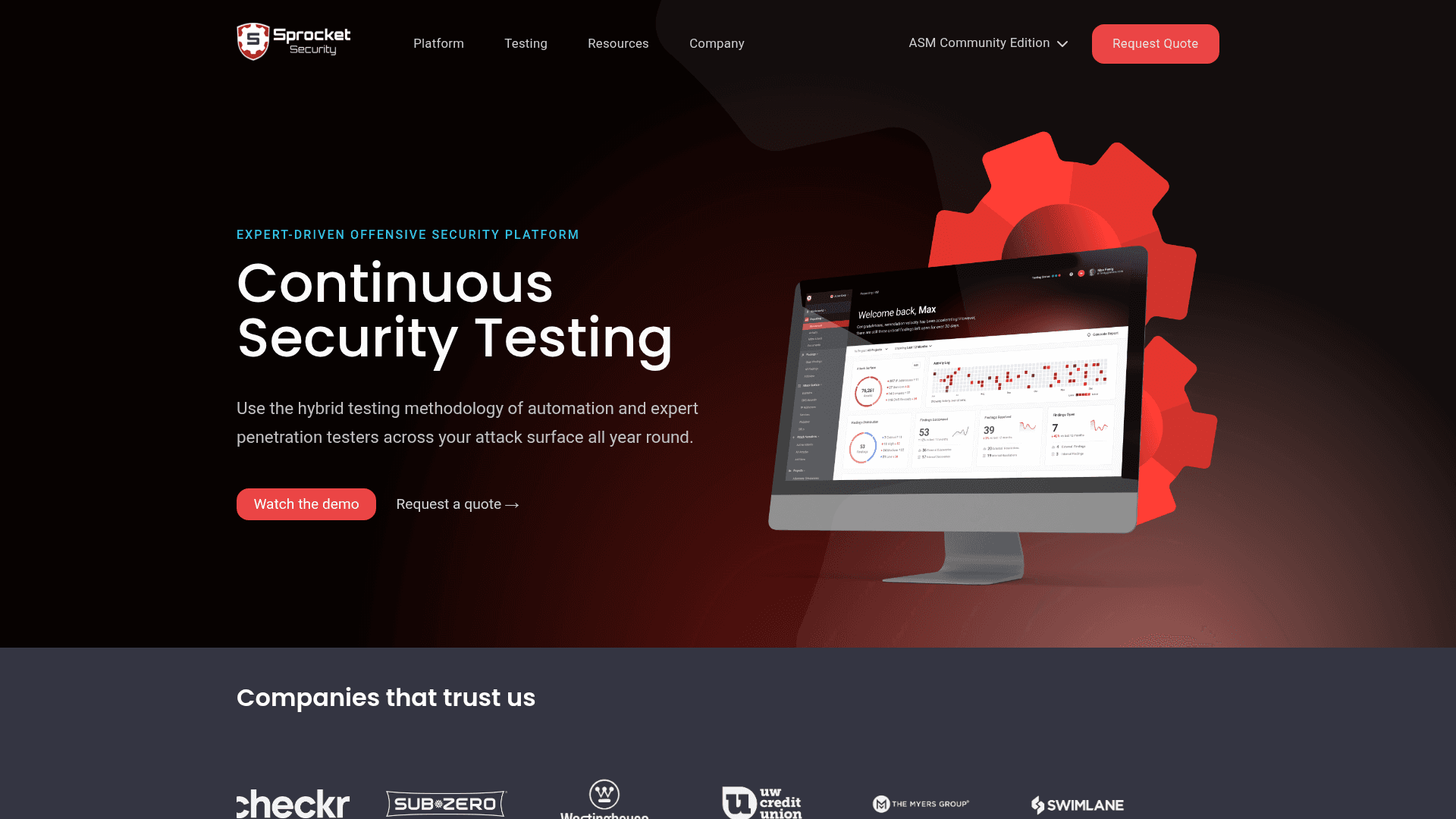 Sprocket Security website screenshot