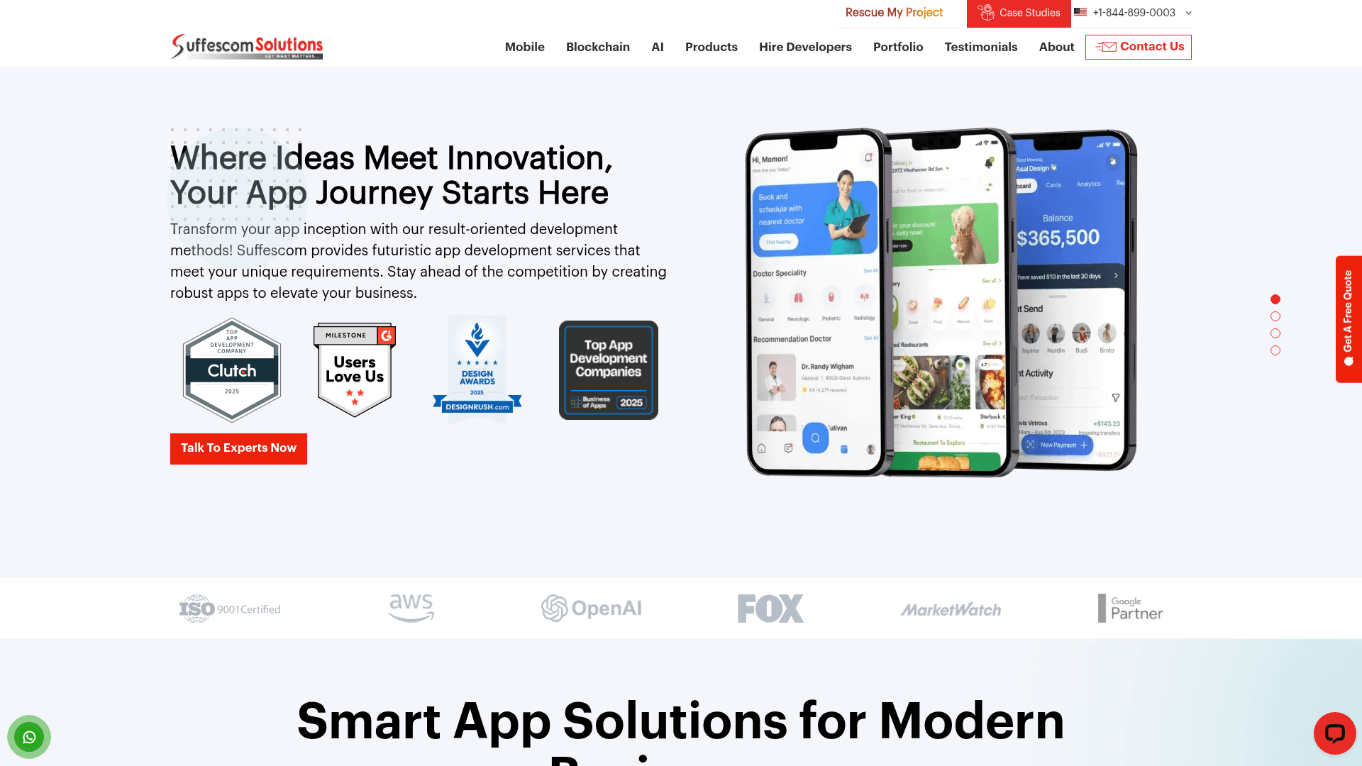 Suffescom Solutions website screenshot