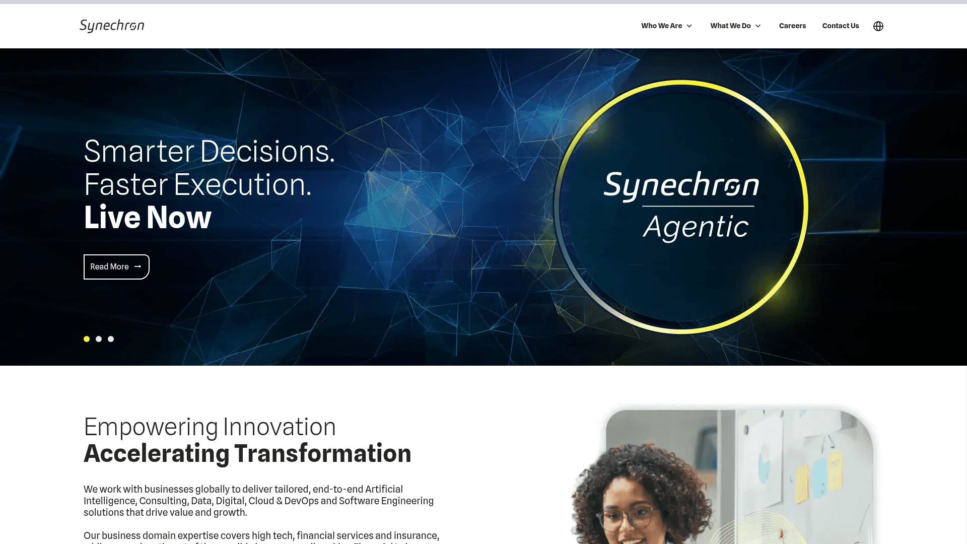 Synechron website screenshot