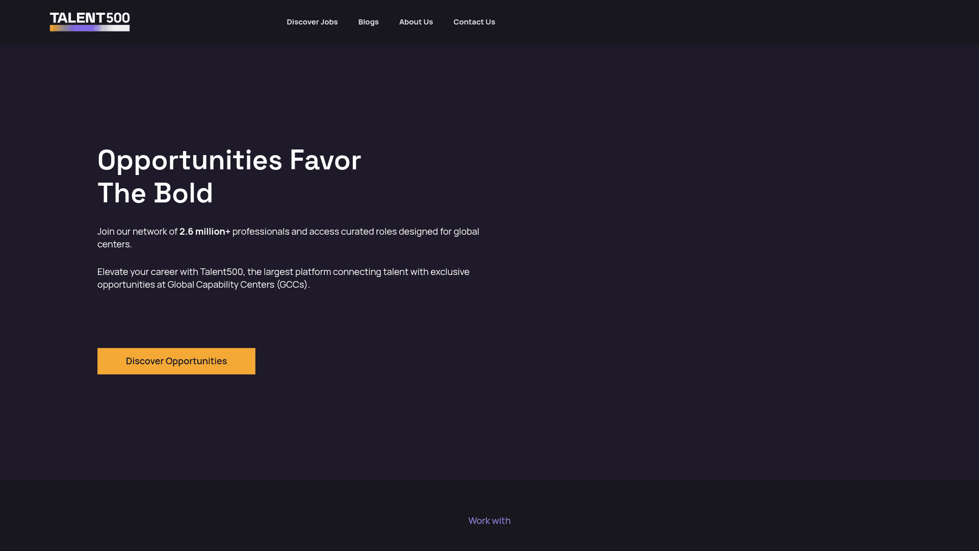 Talent500 website screenshot