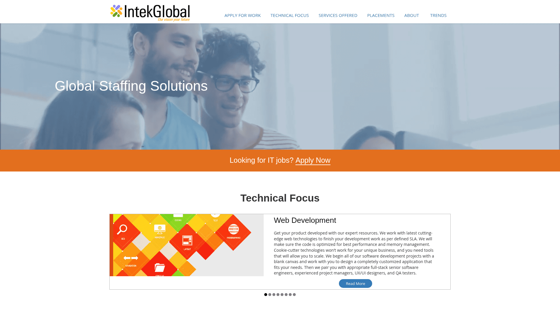 Tek Experts website screenshot