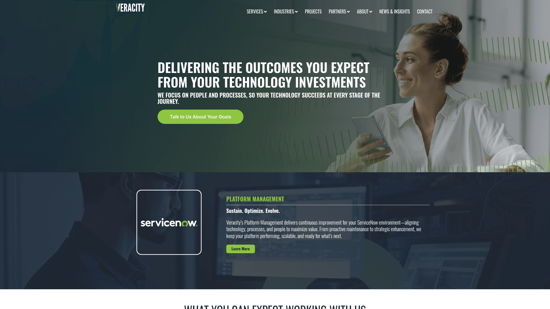 Veracity Consulting website screenshot