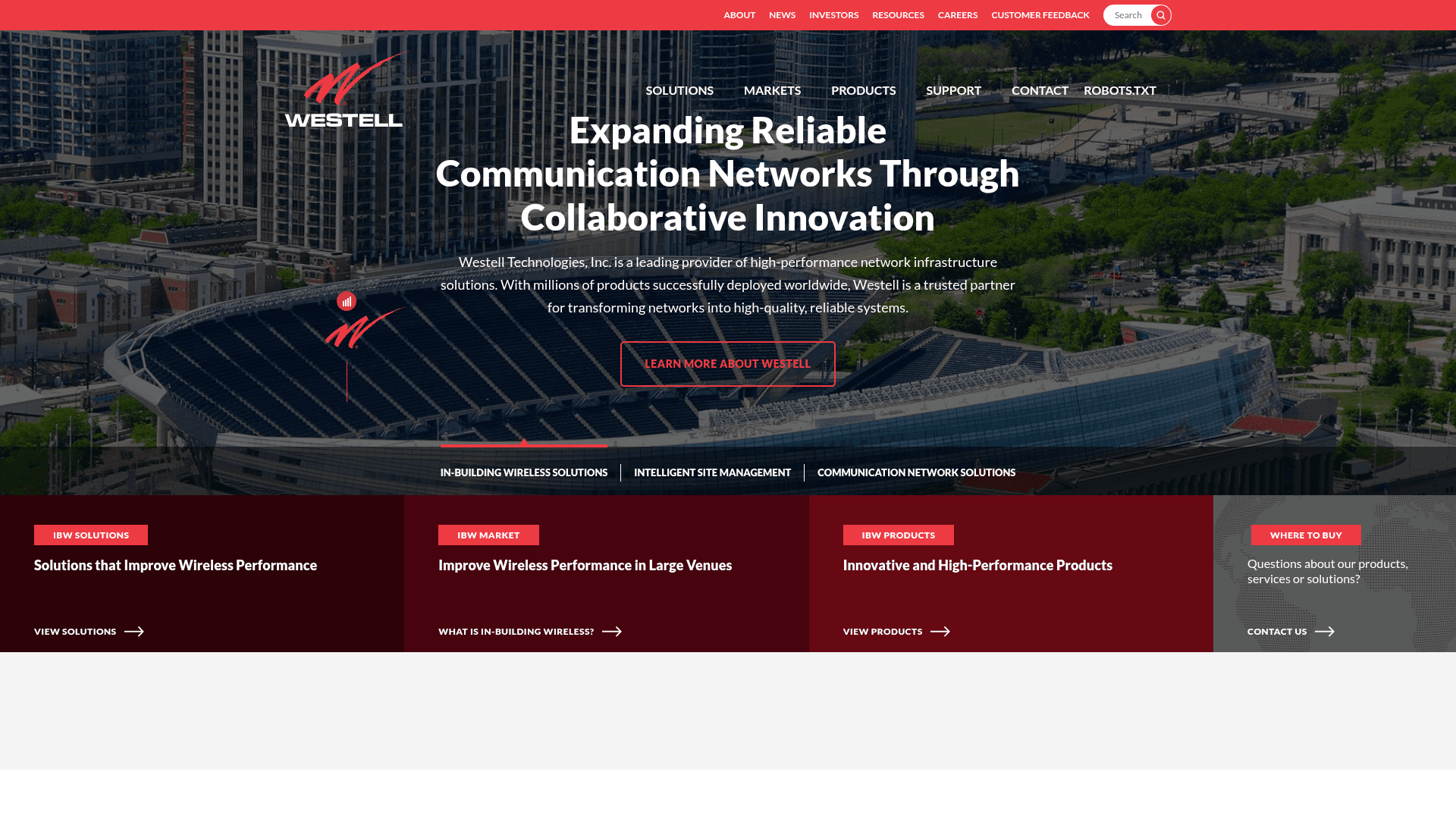 Westell Technologies website screenshot
