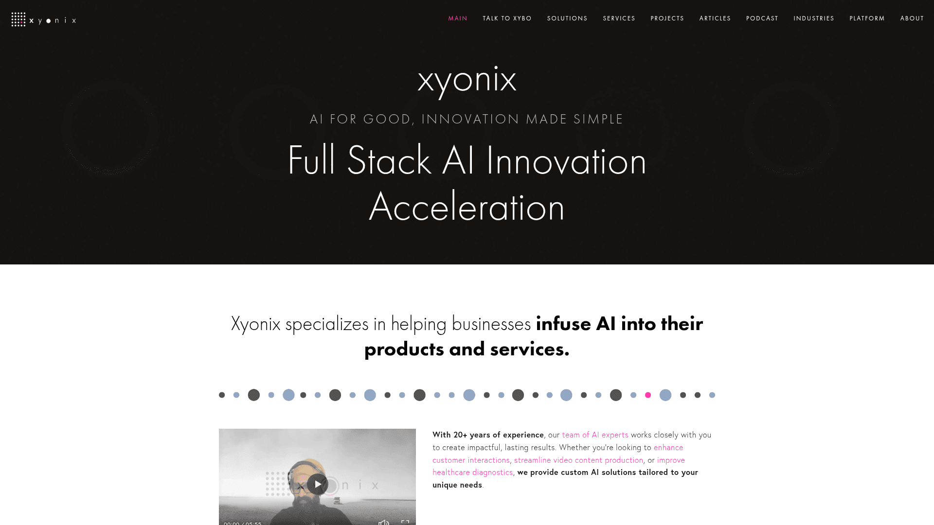 Xyonix website screenshot