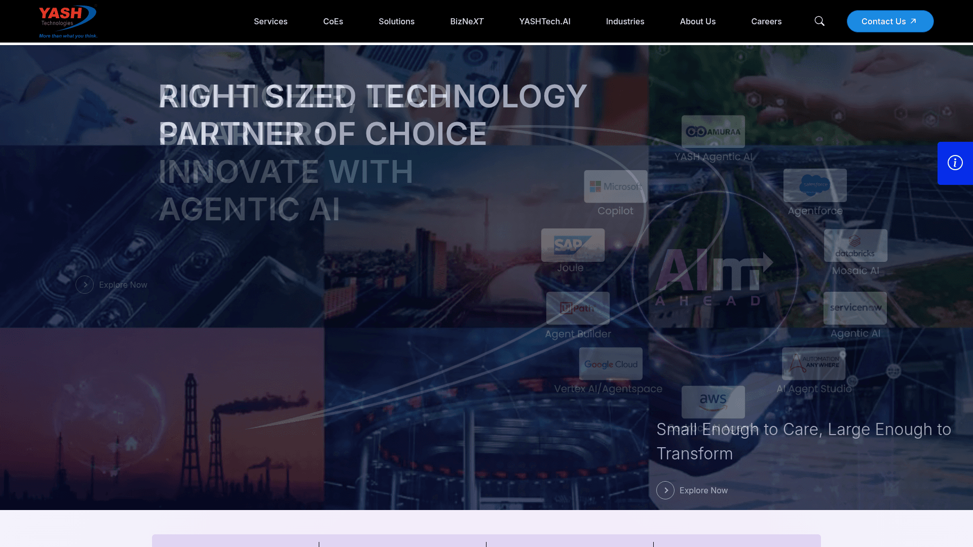 YASH Technologies website screenshot